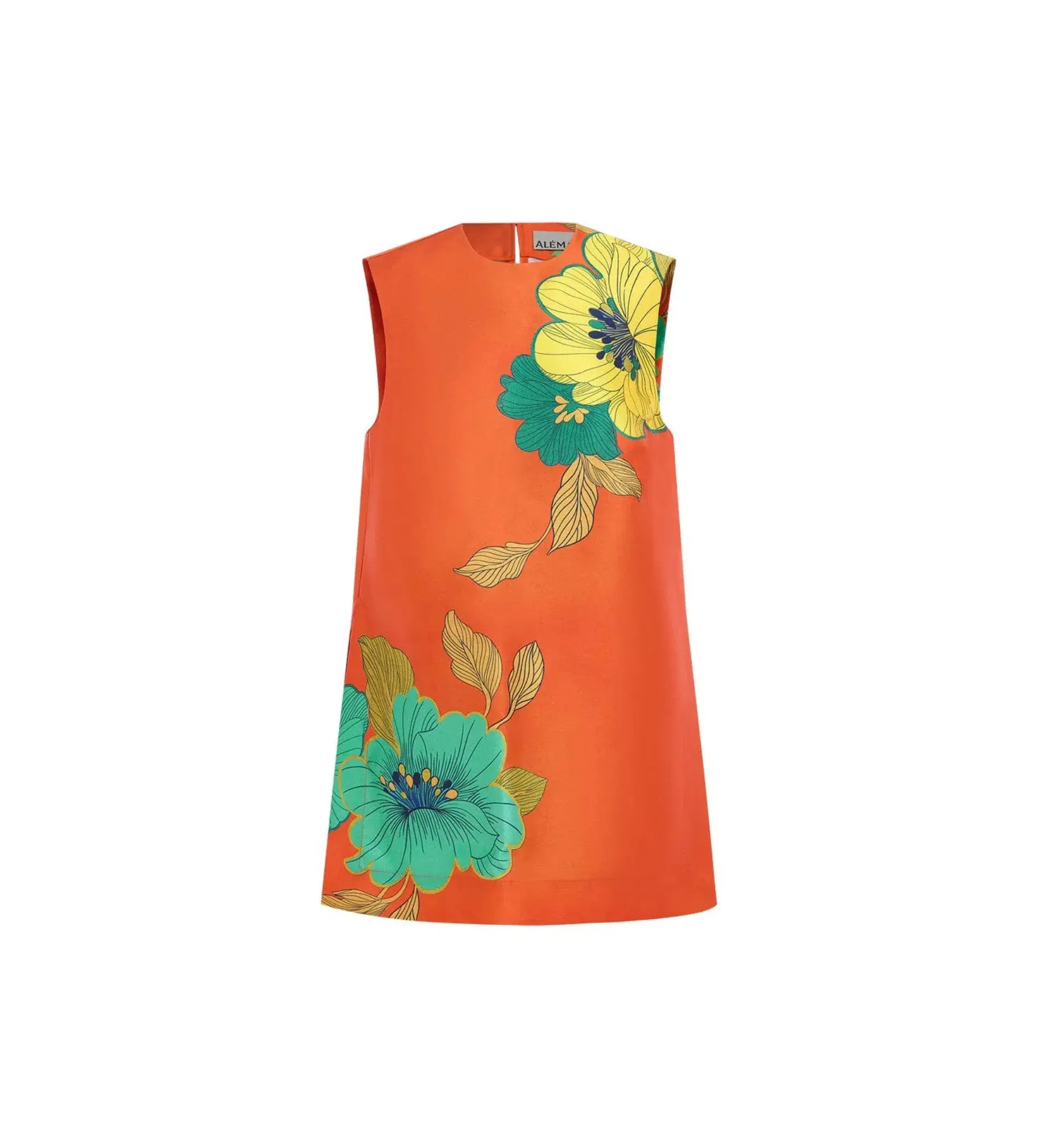 Alemais Piato Mini Dress Orange Floral Size AU 10 - Image 6