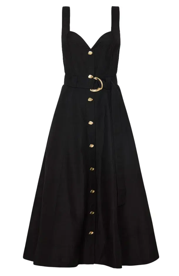 Aje Clay Belted Midi Dress in Black Size AU 8  - Image 4