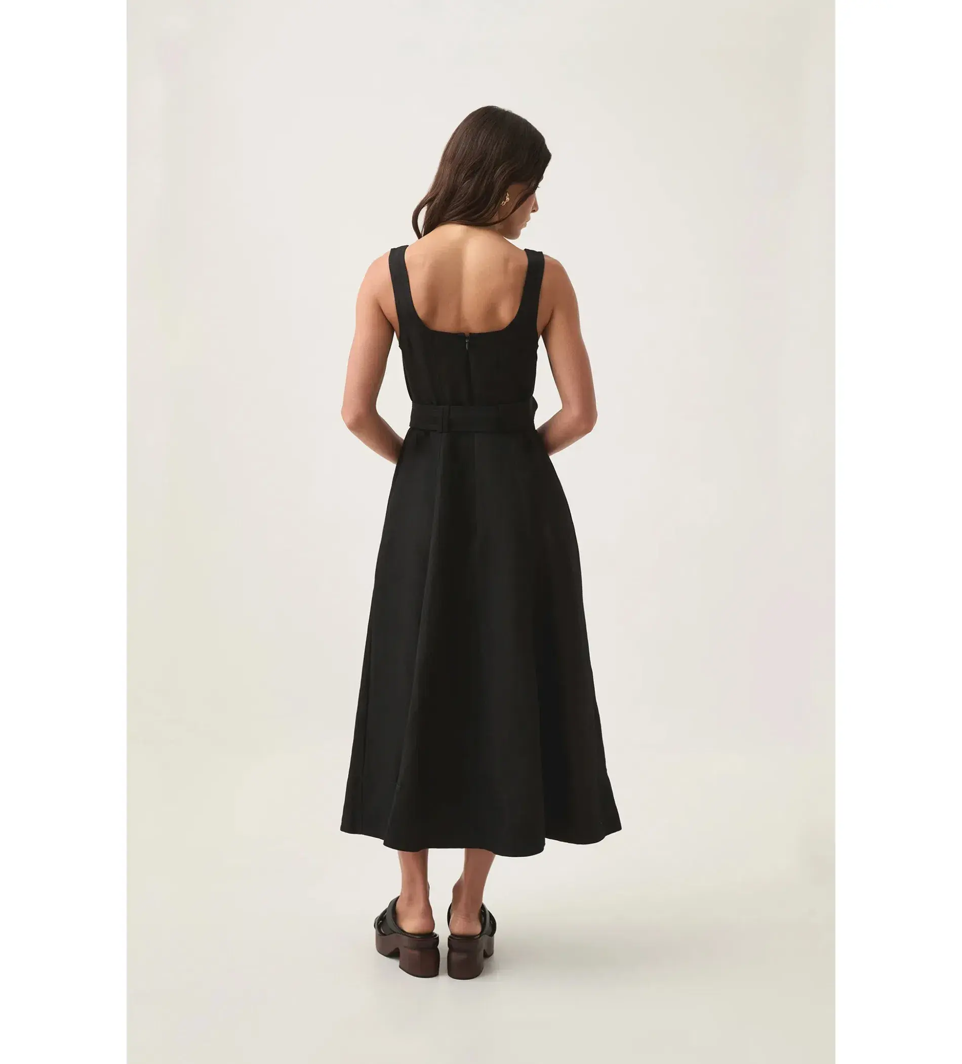 Aje Clay Belted Midi Dress in Black Size AU 8  - Image 3