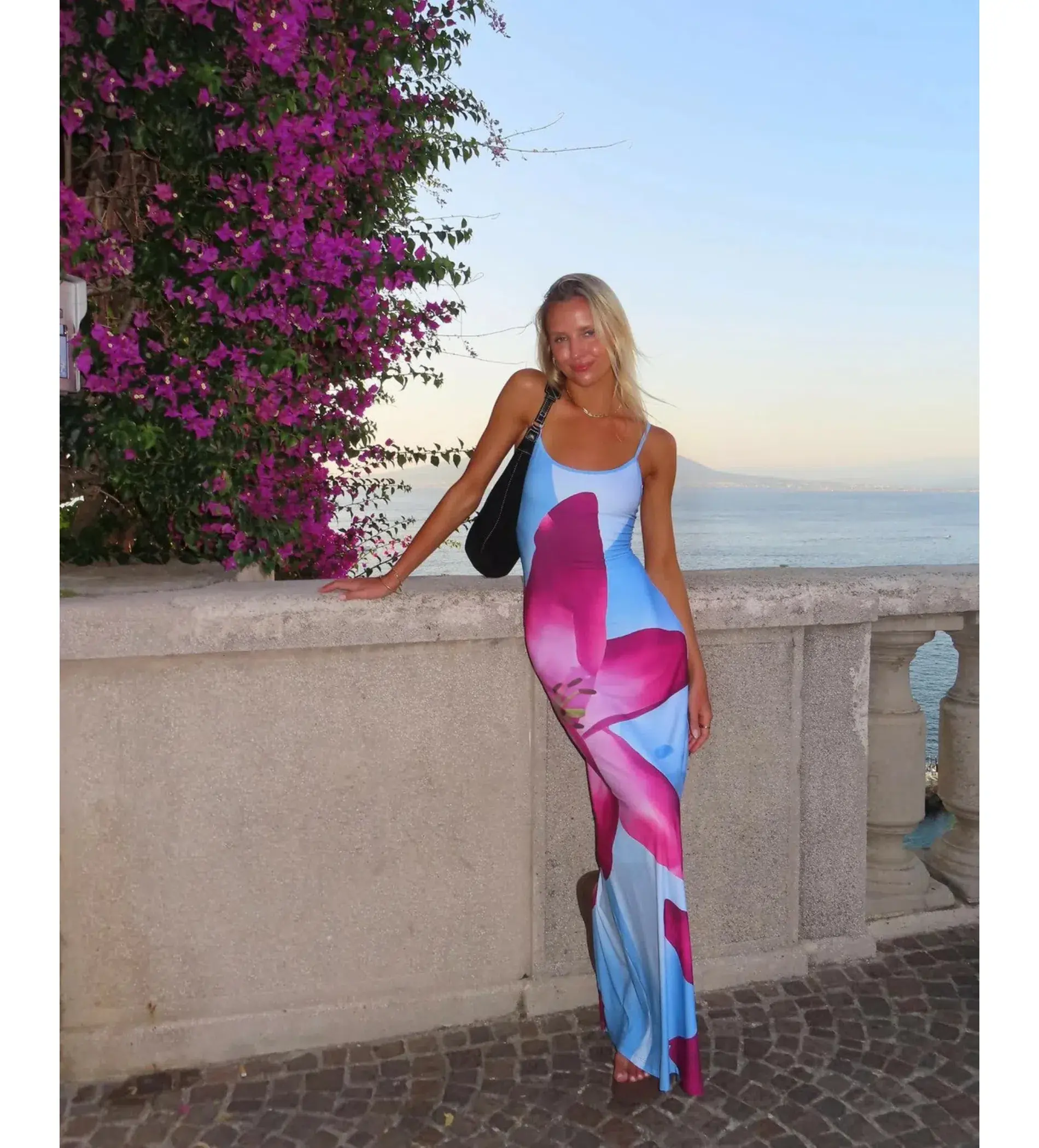 With Harper Lu Slip Maxi Dress Sky Lily Floral Size L AU 12 - Image 2