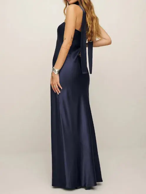 Reformation Oren Dress Maxi Navy Size AU 8 - Image 2