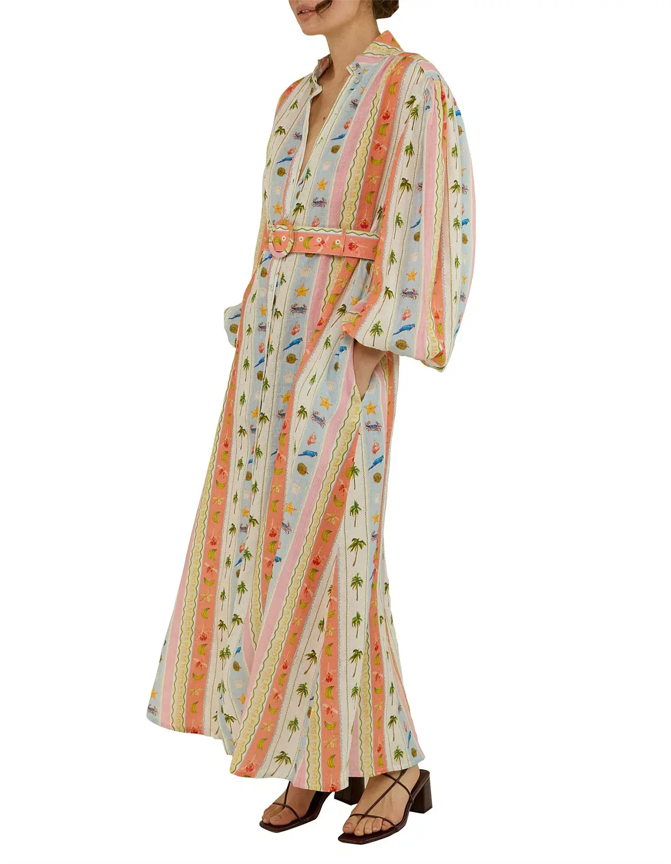 Palm Noosa Noddy Maxi Dress in Tropical Stripe Size 10 - Image 2