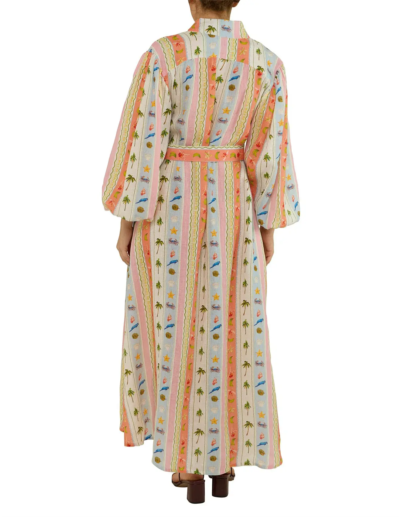 Palm Noosa Noddy Maxi Dress in Tropical Stripe Size 10 - Image 3