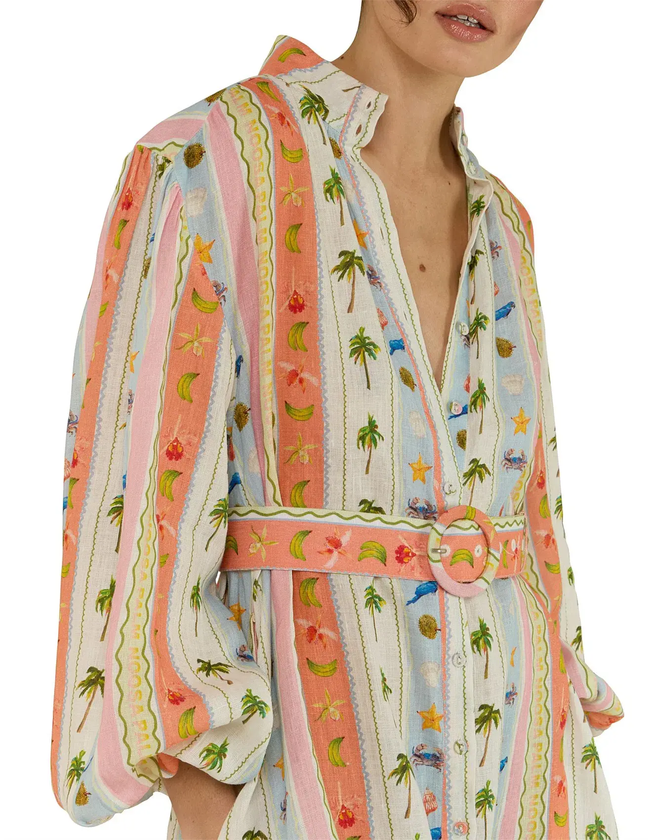 Palm Noosa Noddy Maxi Dress in Tropical Stripe Size 10 - Image 4