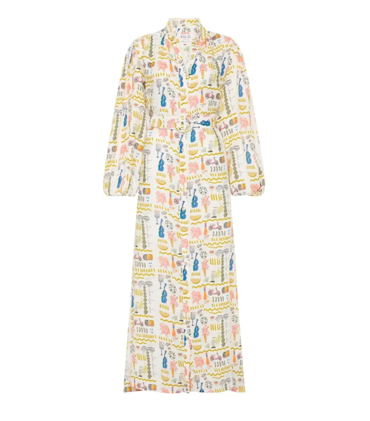 Palm Noosa Noddy Maxi Dress Verano White Print Size AU 10  - Image 4