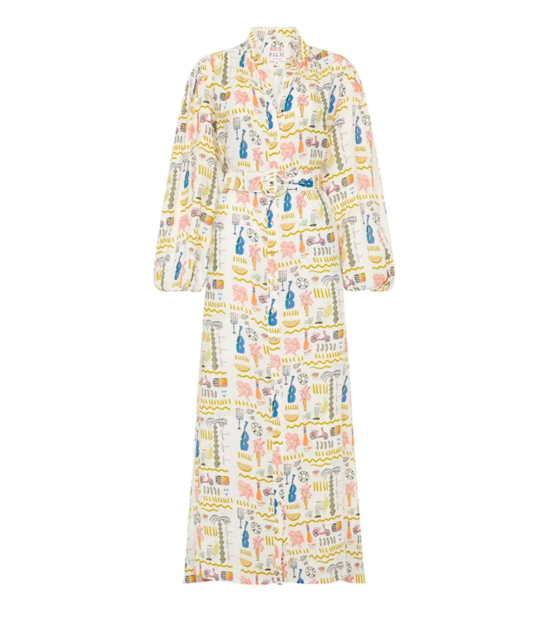 Palm Noosa Noddy Maxi Dress Verano White Print Size AU 10  - Image 4