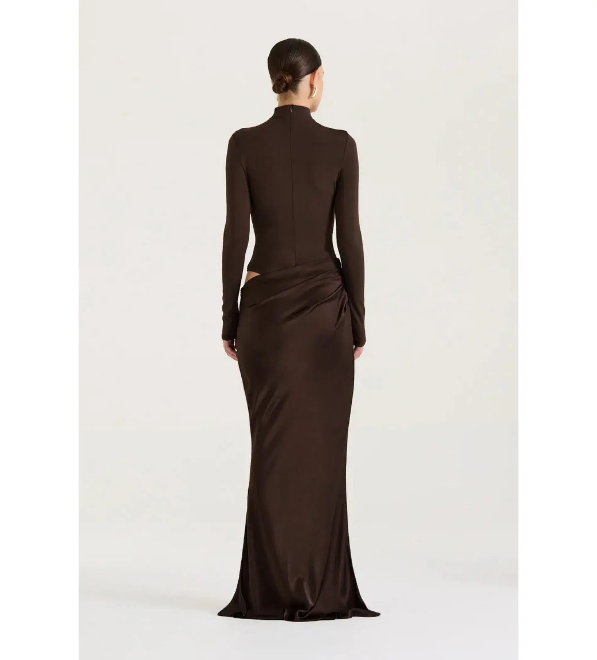 Henne Soraia Long Sleeve Maxi Dress Chocolate Size 6 - Image 8