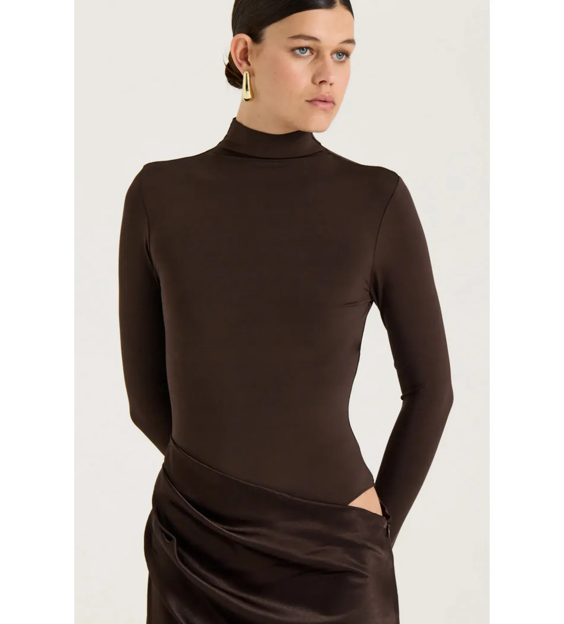 Henne Soraia Long Sleeve Maxi Dress Chocolate Size 6 - Image 4