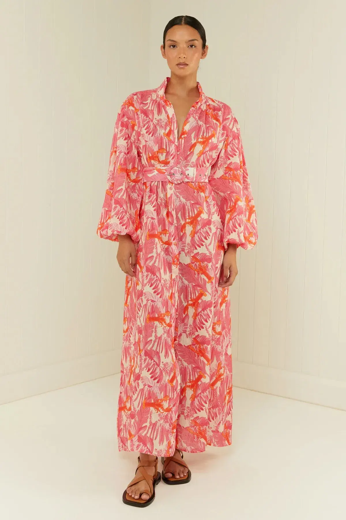 Palm Noosa Noddy Dress Pink Lobster Maxi Size AU 10 - Image 1