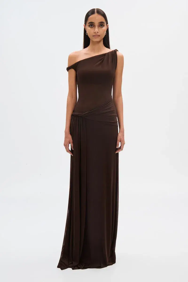 Misha Sisal Maxi Dress Espresso Size 10 - Image 1