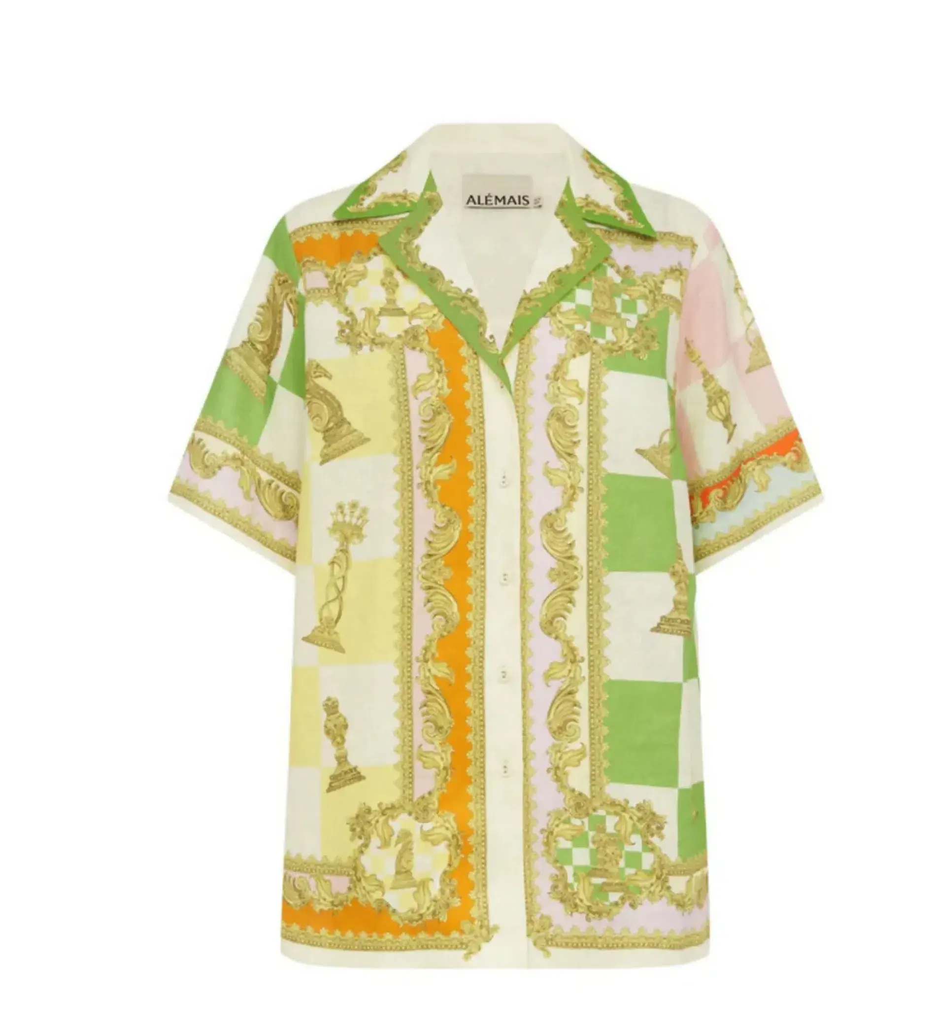 Alemais Checkmate Linen Top & Pants Set Print Size 10 - Image 6