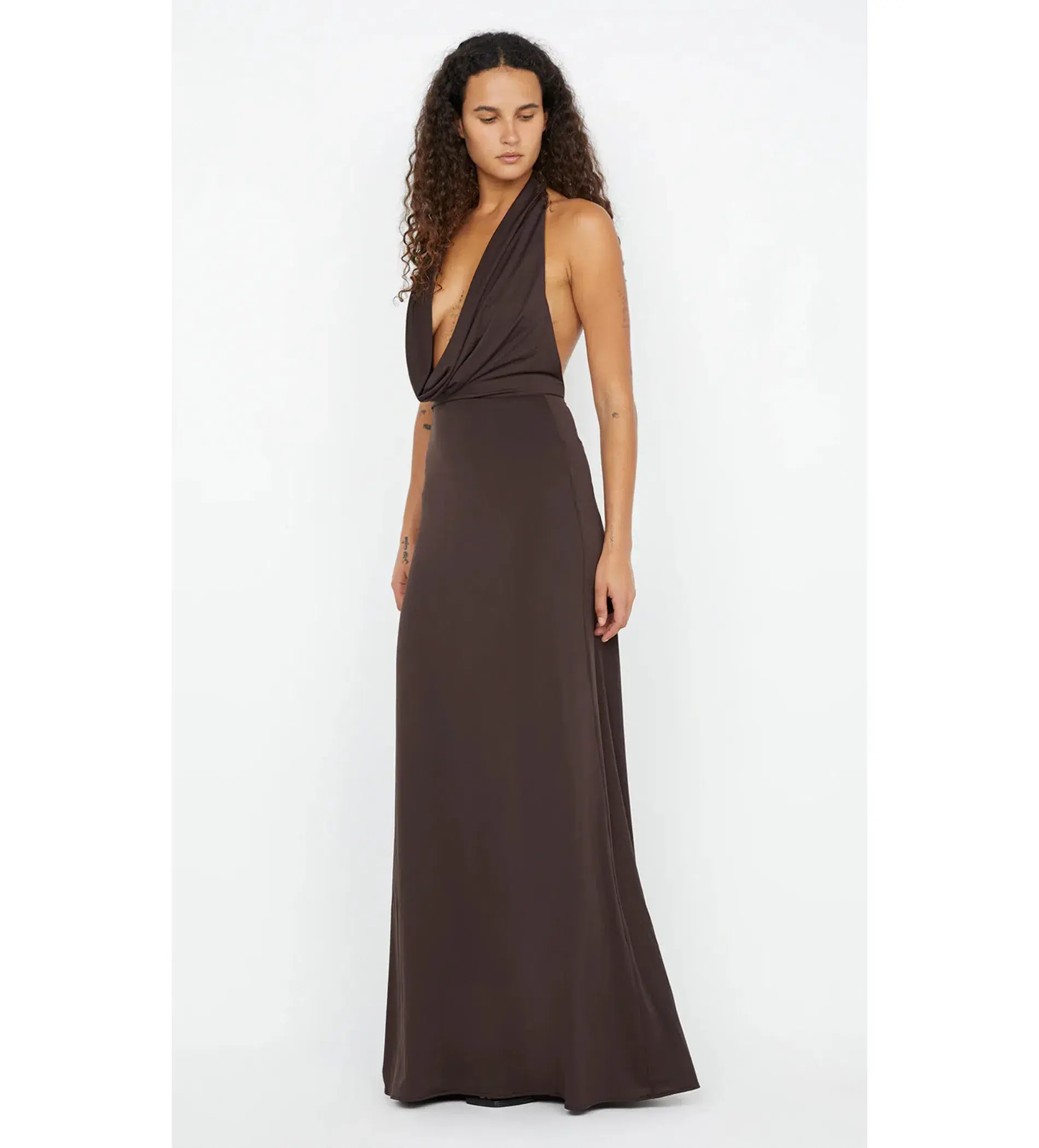 Bec & Bridge Nessie Cowl Maxi Dress in Chocolate Brown Size 6 - Image 3