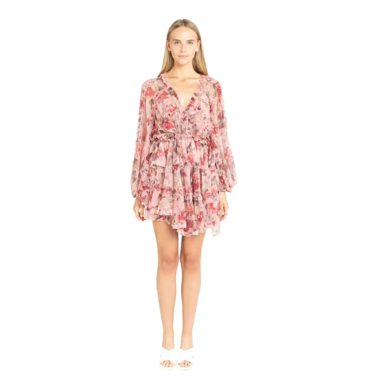 Zimmermann Cassia Frill Billow Mini Dress Floral Size 1 / AU 10 - Image 1