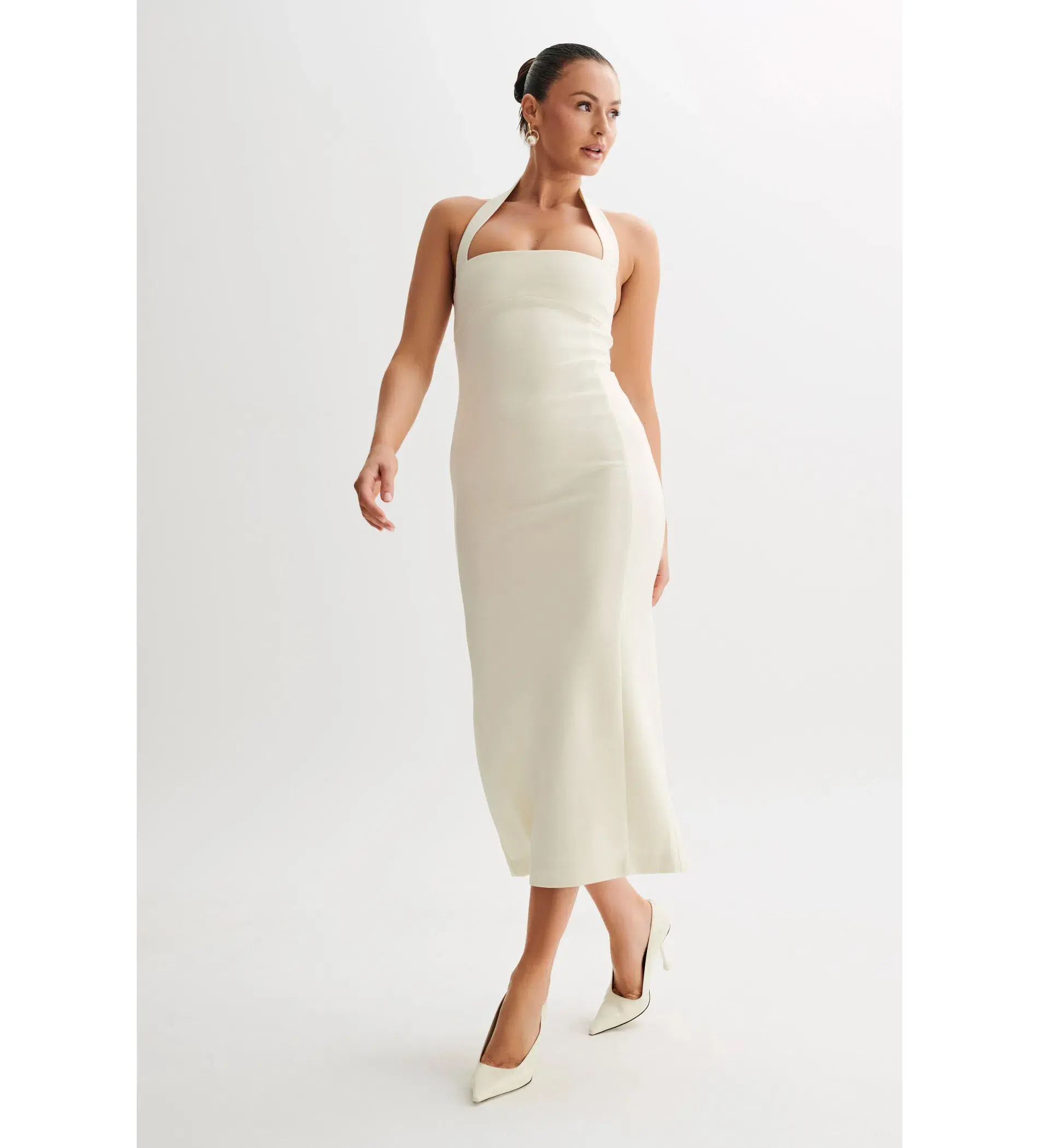 Meshki Amelita Midi Dress In Ivory Size 6/XS - Image 2
