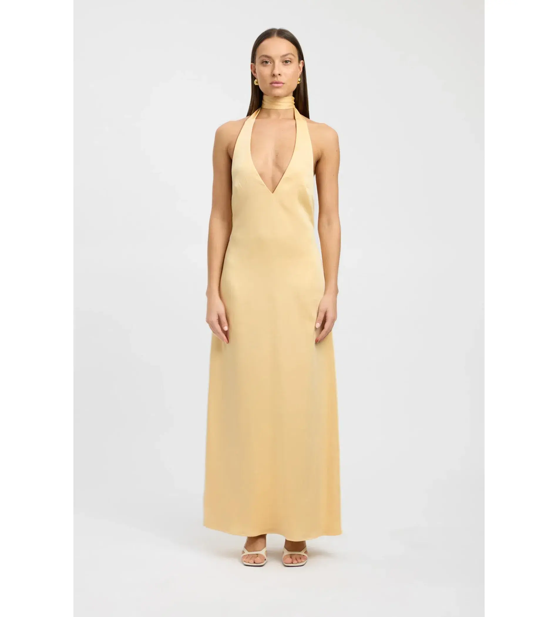 Kookai Milan Maxi Dress in Yellow Size AU  6 - Image 3
