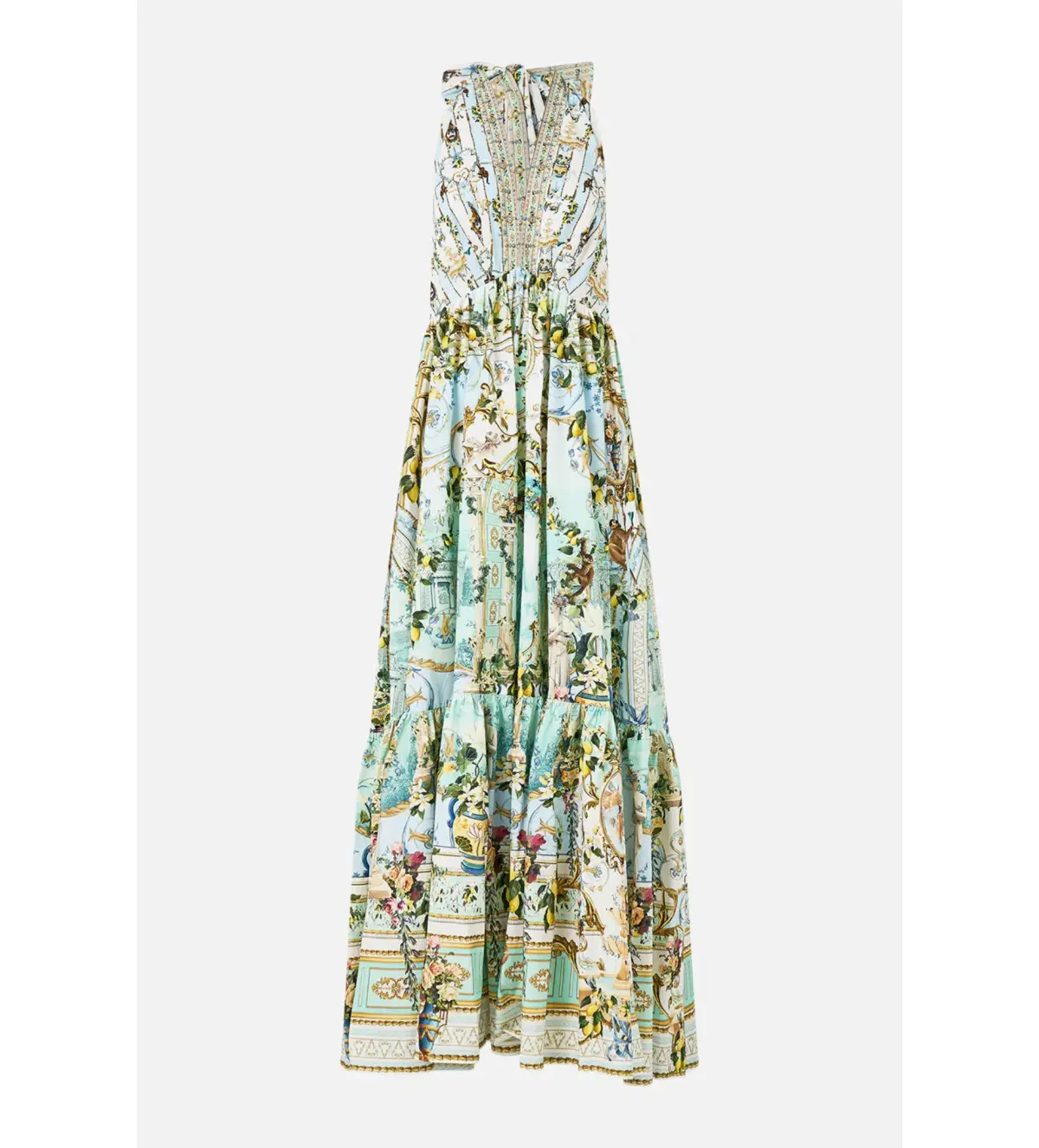 Camilla Ruffle Hem Halter Maxi Dress Venus on a Vespa Size 10 - Image 3