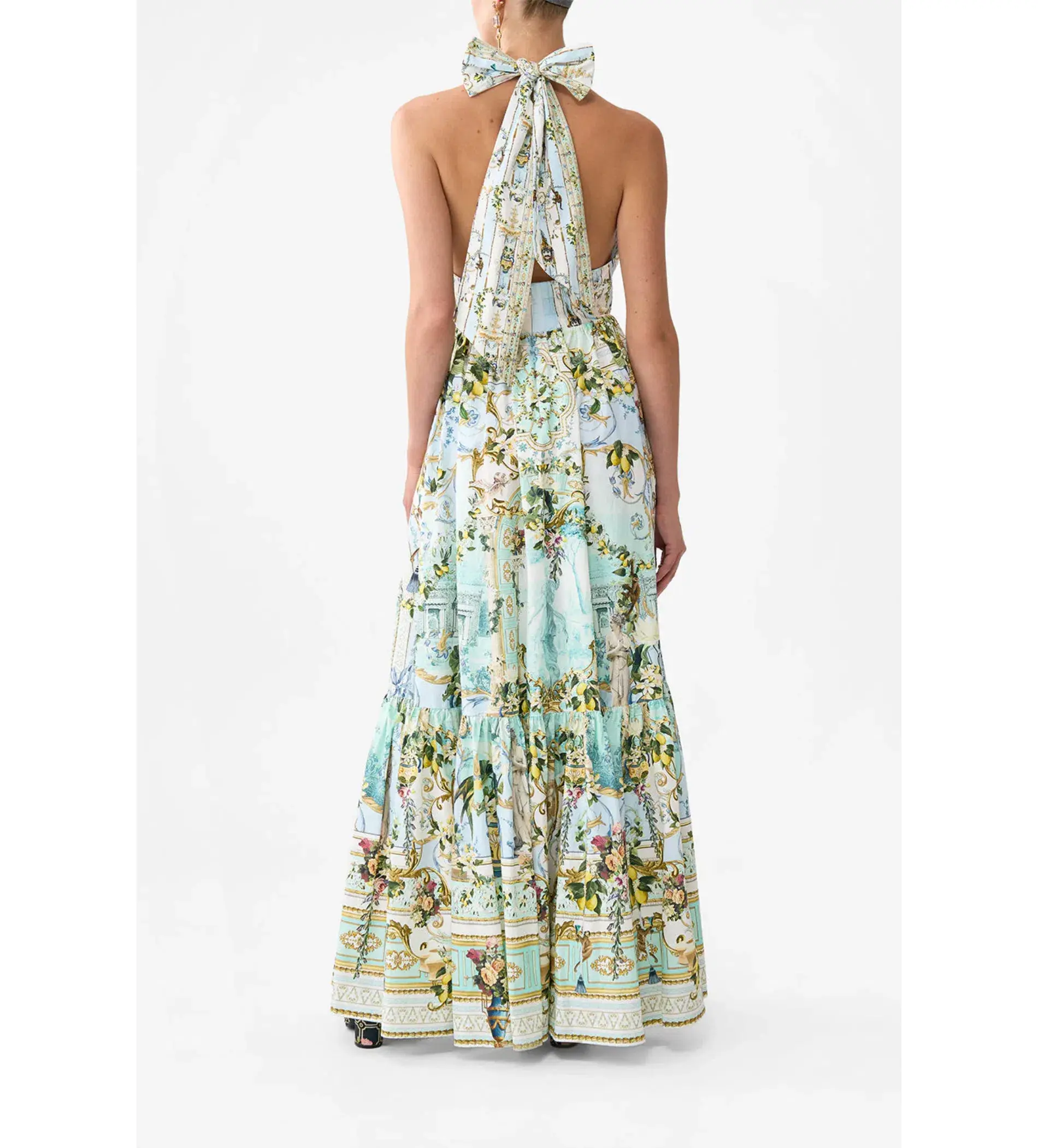 Camilla Ruffle Hem Halter Maxi Dress Venus on a Vespa Size 10 - Image 2