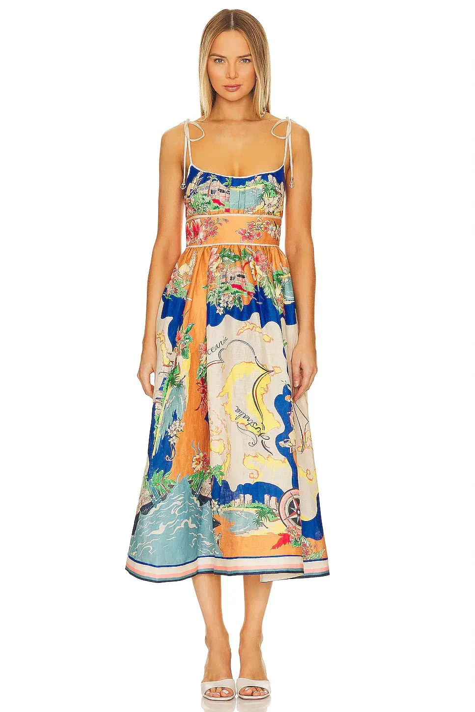 Zimmermann Alight Picnic Midi Dress Multi Print Size 3 / AU 14 - Image 1
