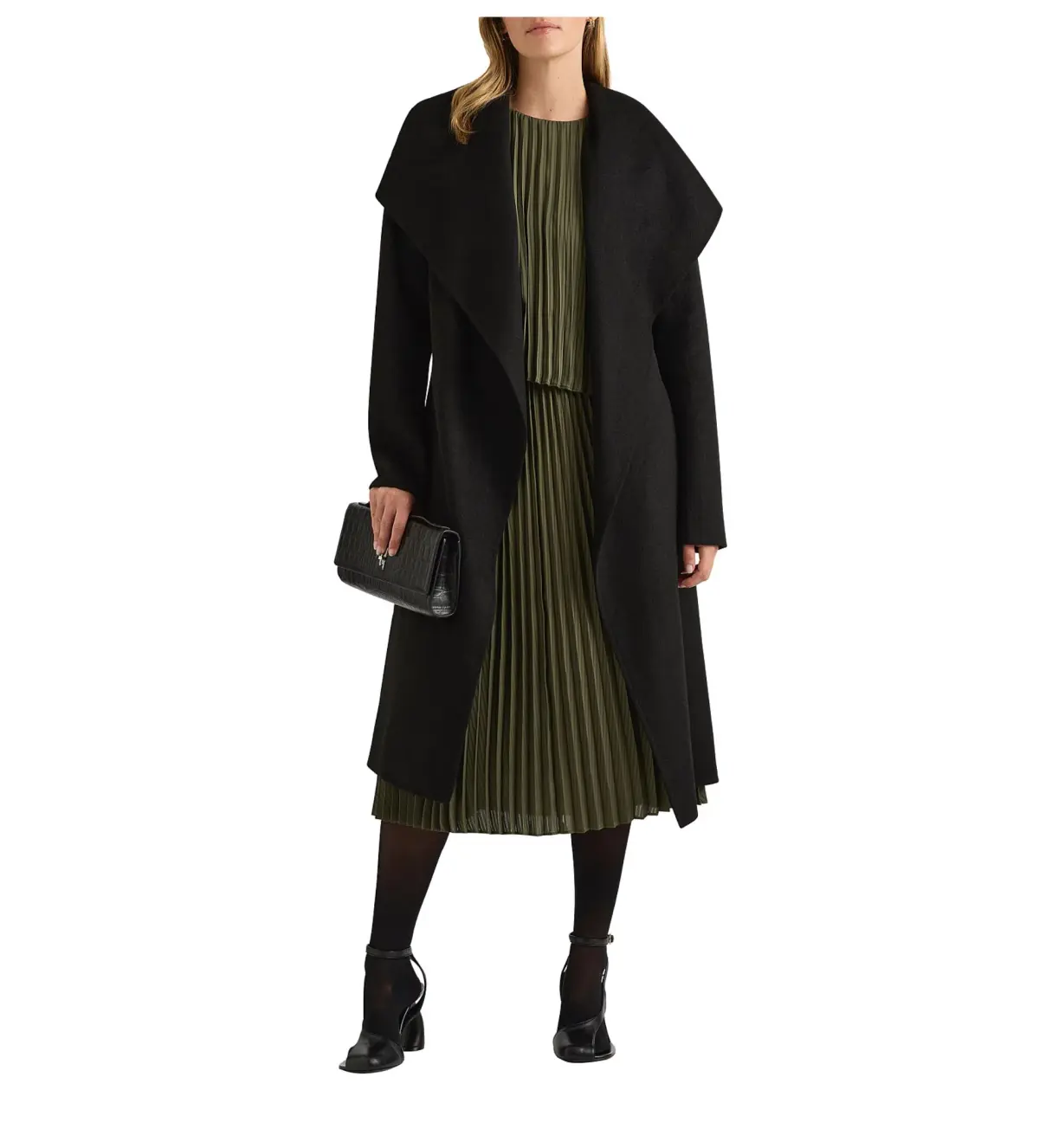 David Lawrence Domenic Double Faced Wool Coat Black Size 12 - Image 2