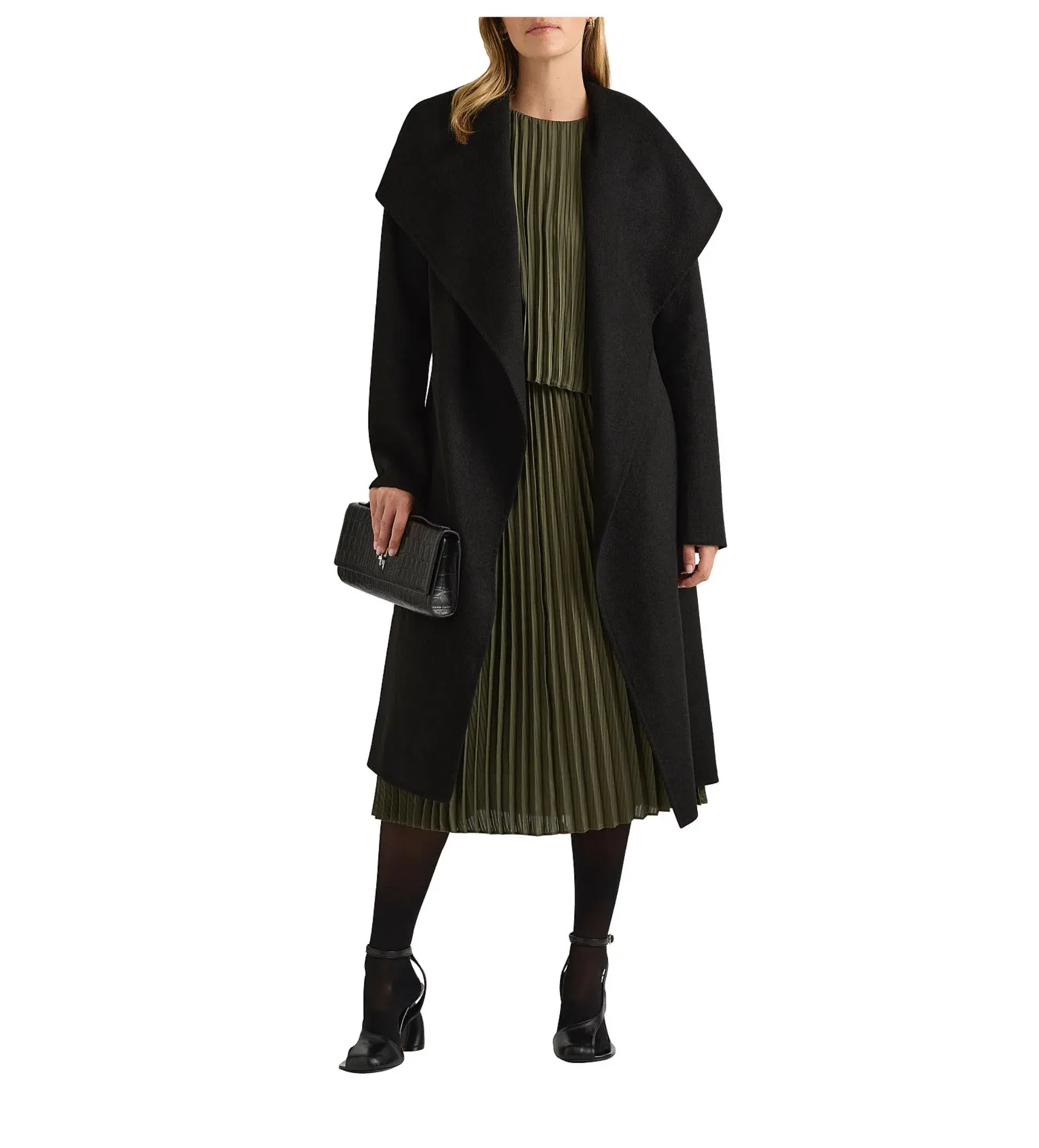 David Lawrence Domenic Double Faced Wool Coat Black Size 12 - Image 2