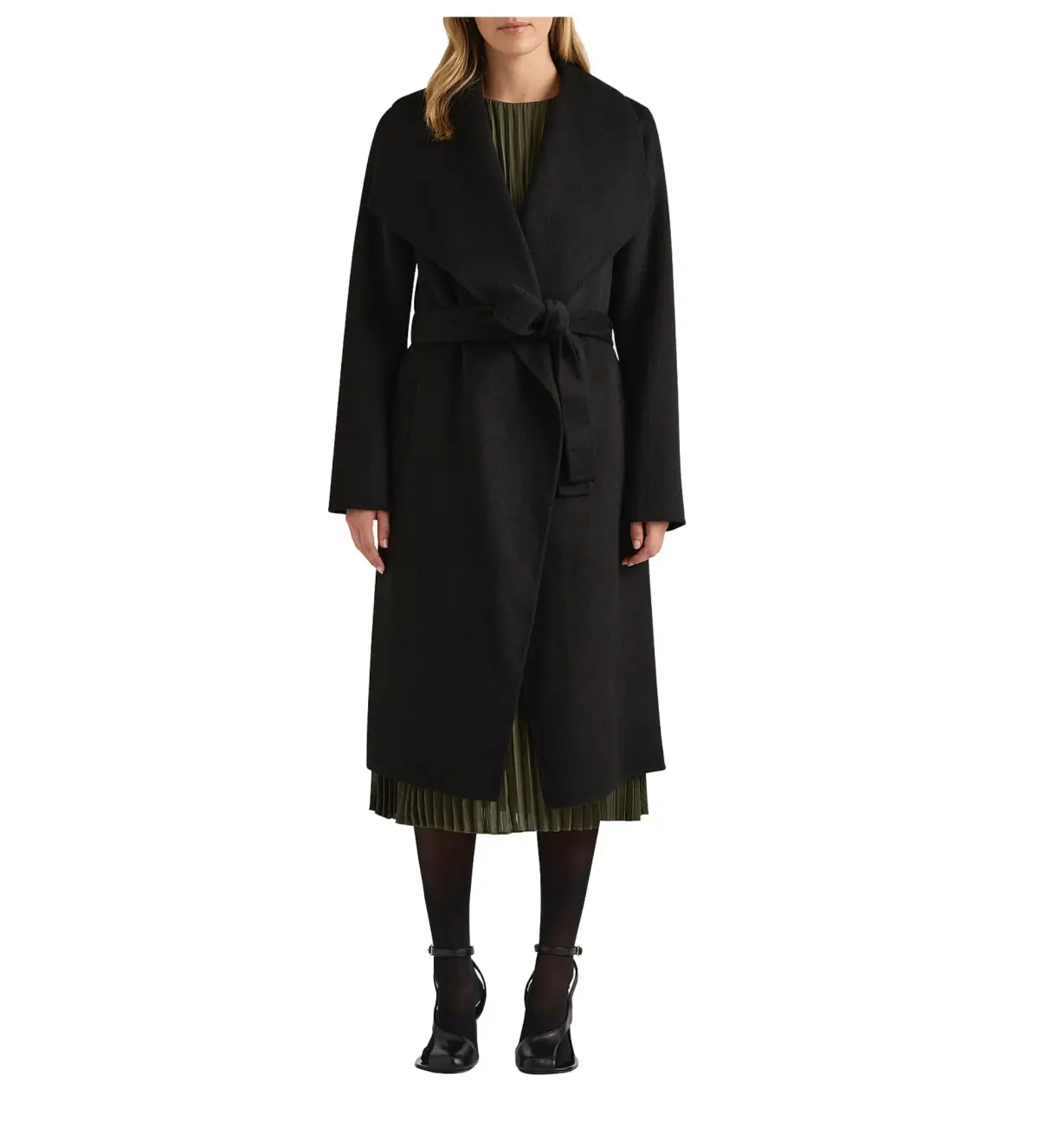 David Lawrence Domenic Double Faced Wool Coat Black Size 12 - Image 1