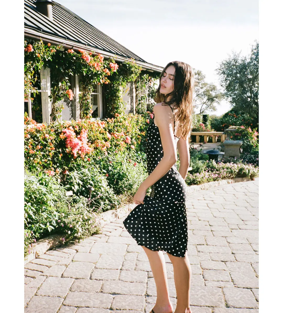 Realisation Par The Cassidy Dress in Black Polka Dot Print Size S / AU 8 for rent on The Volte - main image