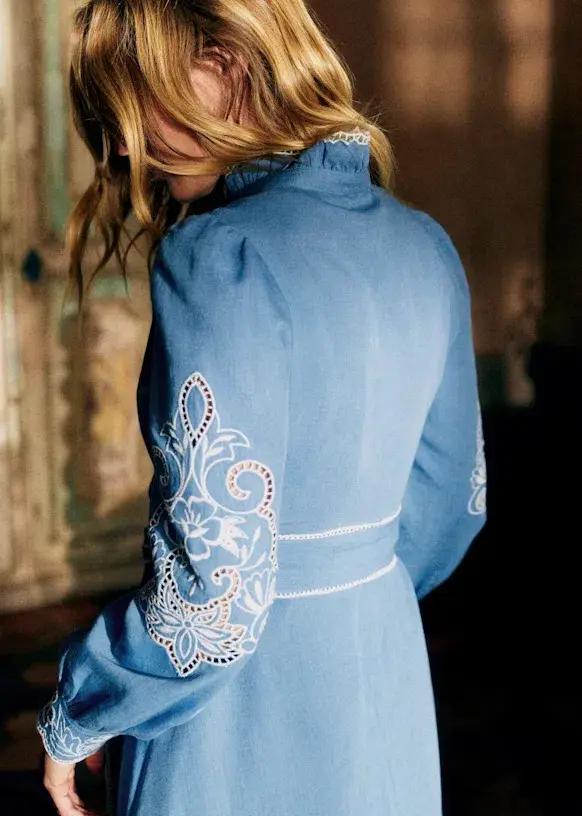 Sezane Magda Maxi Dress in Blue Size 8 for rent on The Volte - main image