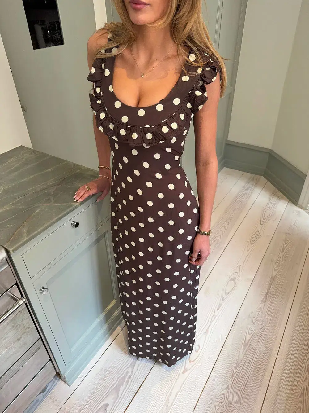 Designed By Si - Luna Maxi Dress Brown Size 6  - Image 2