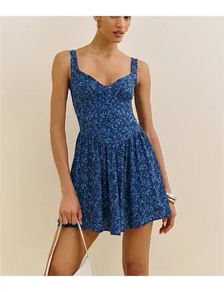 Reformation Wynn Sleeveless Milkmaid Mini Dress Size 10 for rent on The Volte - main image