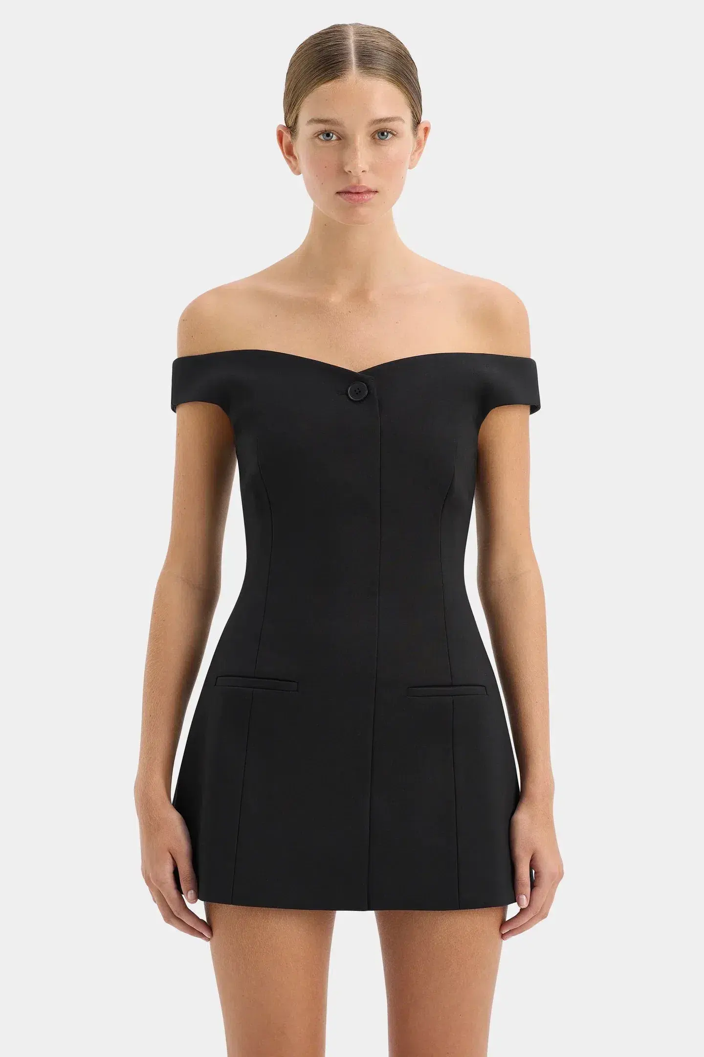 Sir the Label Sandrine Off Shoulder Mini Dres Black Size 8 - Image 2