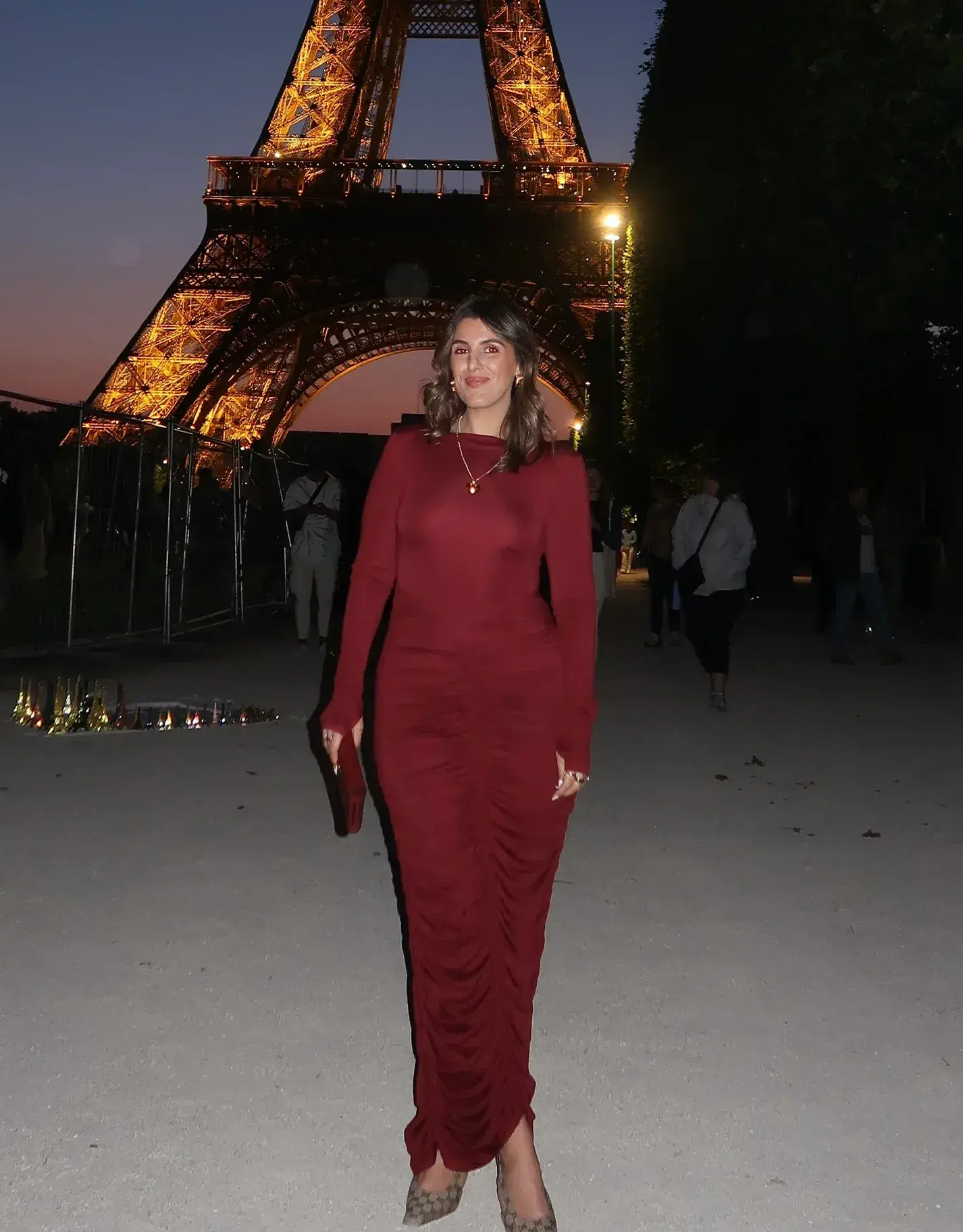 Sneaky Link Caterina Midi Dress Burgundy Size AU 8 - Image 1
