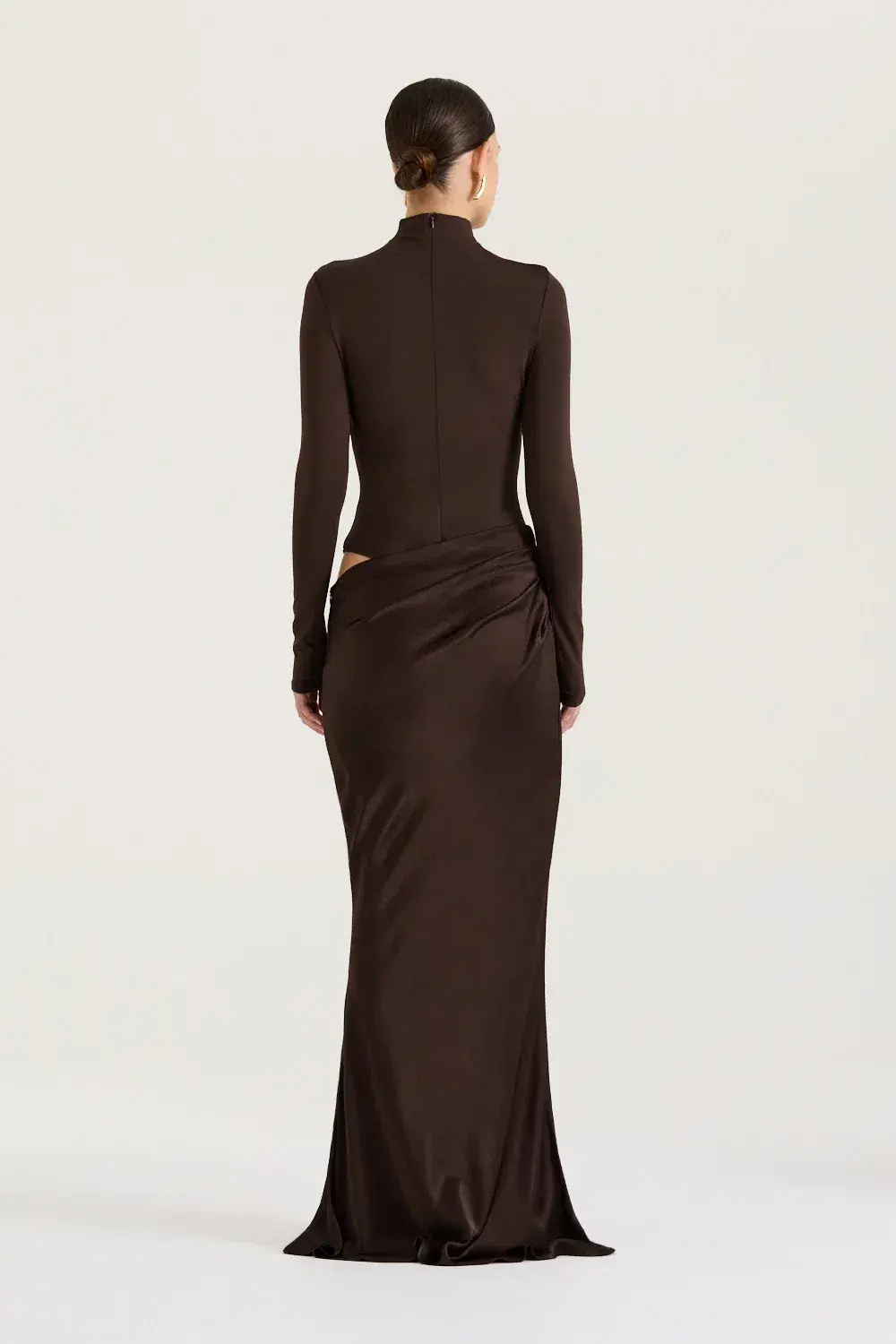 HENNE Soraia Long Sleeve Dress Chocolate Brown Size S / AU 8 - Image 3