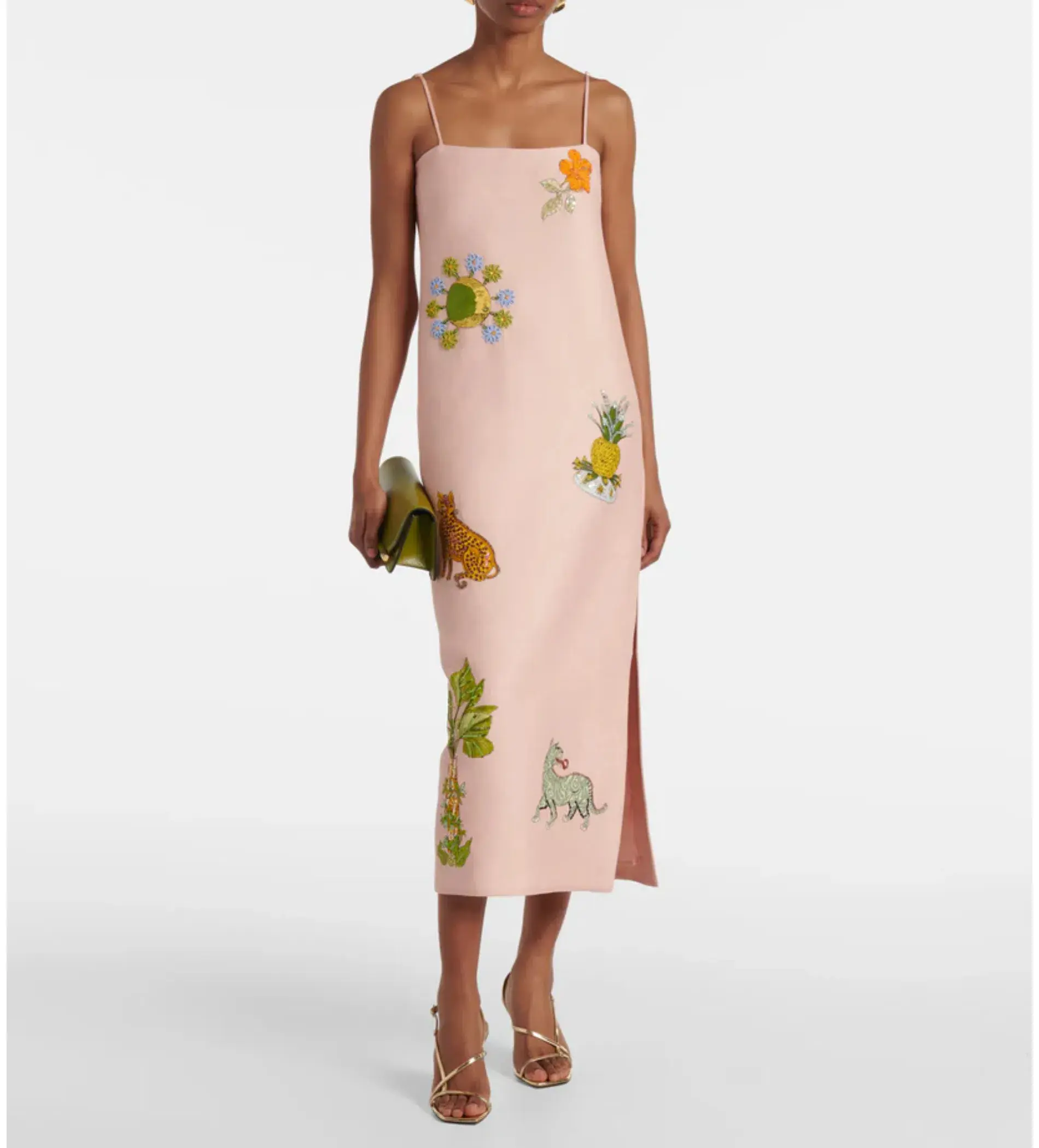 Alemais Hazel Printed Linen Blend Maxi Dress in Pink Size 10 - Image 1