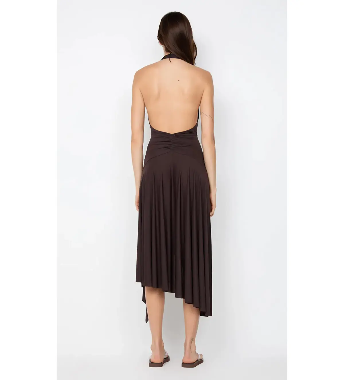 Bec & Bridge Nessie Halter Dress Dark Chocolate Size 10 - Image 4