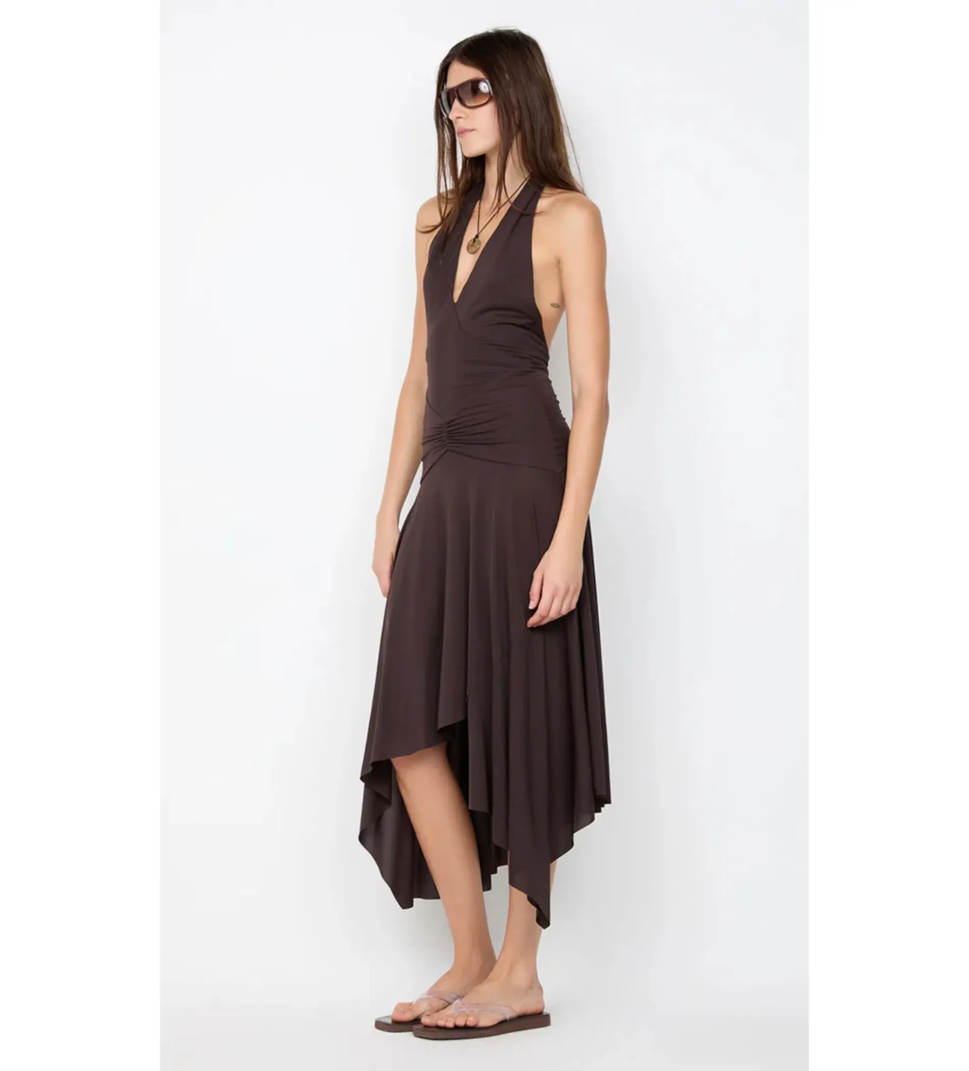 Bec & Bridge Nessie Halter Dress Dark Chocolate Size 10 - Image 2