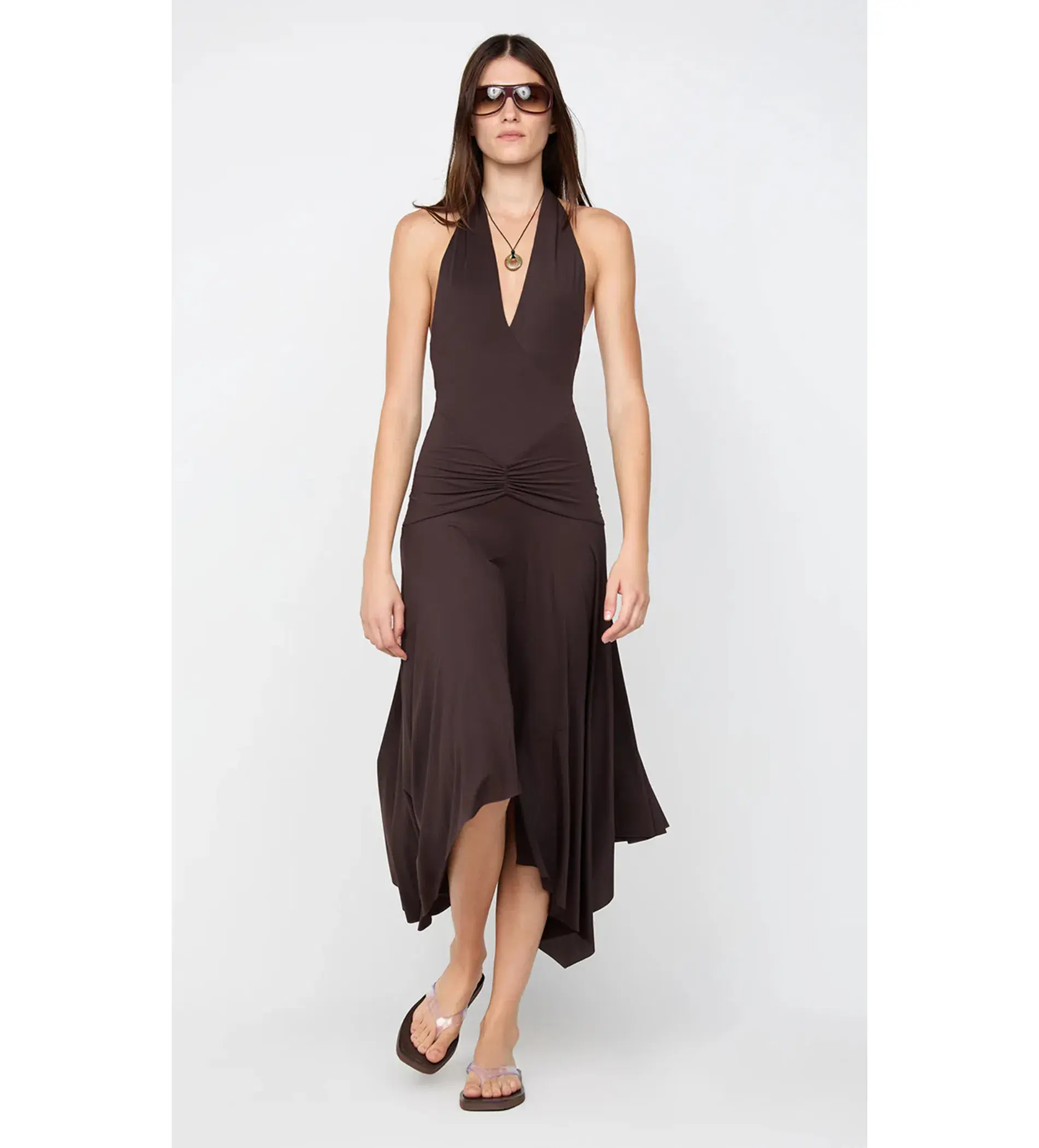Bec & Bridge Nessie Halter Dress Dark Chocolate Size 10 - Image 1