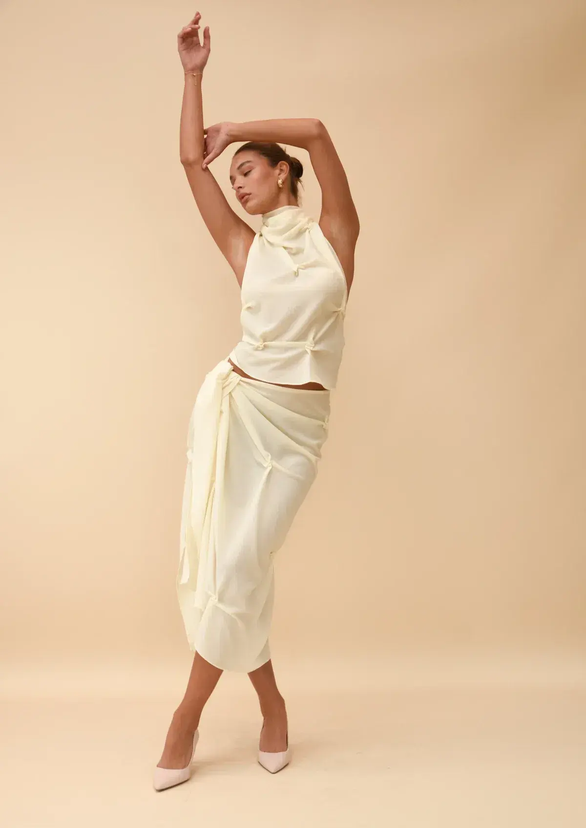 Koster Kulture Marbella Halter & Skirt Ivory Size S / AU 6-8 - Image 4
