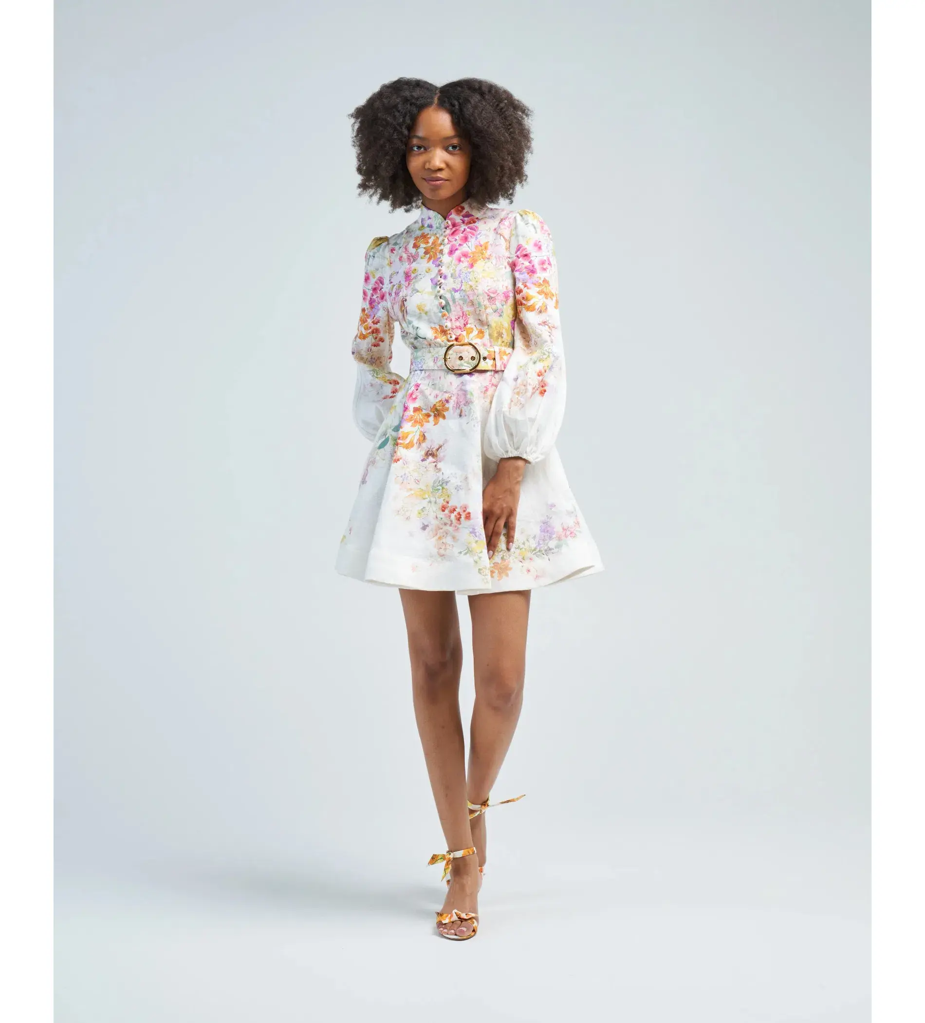 Zimmermann Natura Buttoned Mini Dress in Multi Size 2 / AU 12 - Image 1