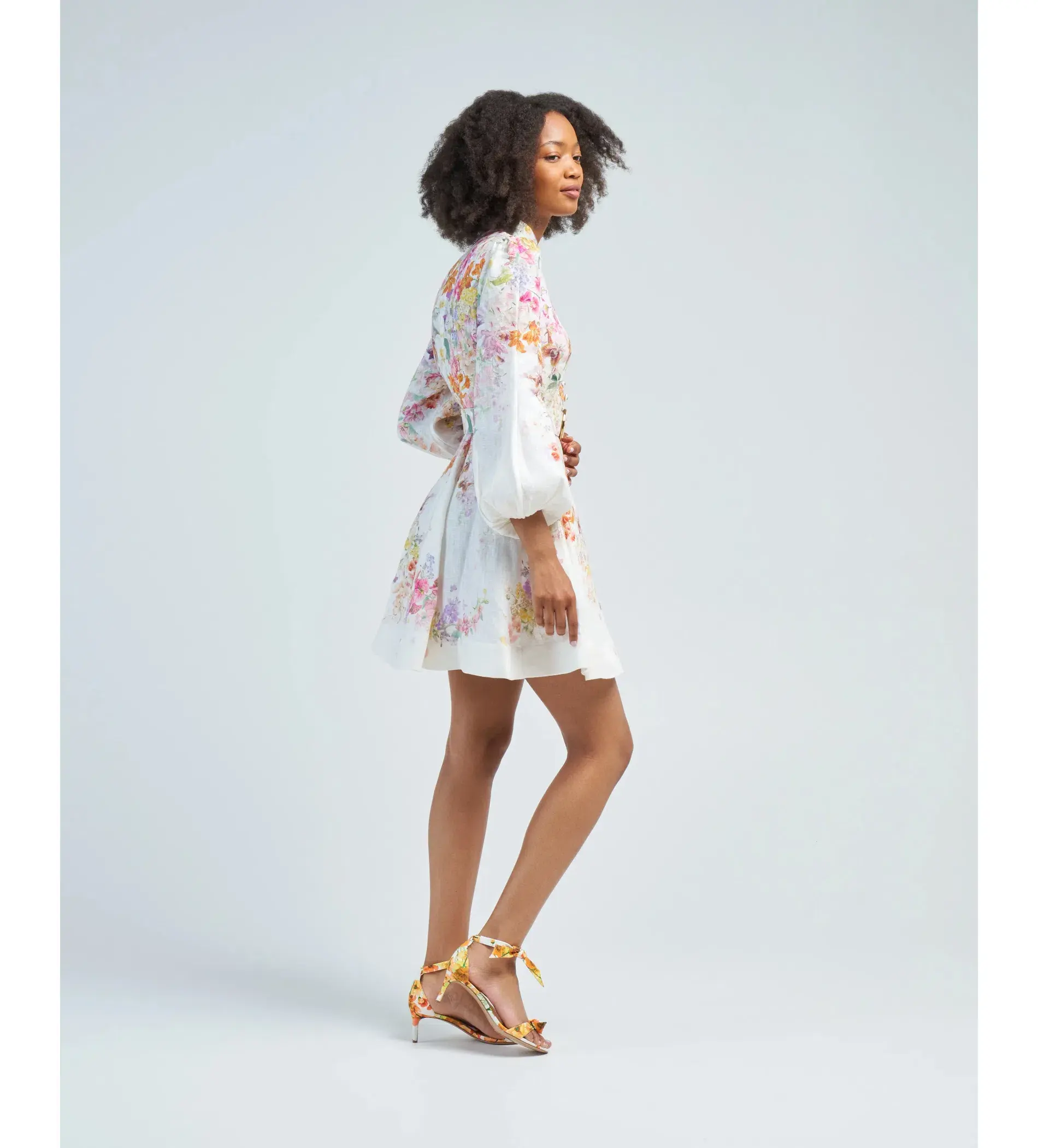 Zimmermann Natura Buttoned Mini Dress in Multi Size 2 / AU 12 - Image 2