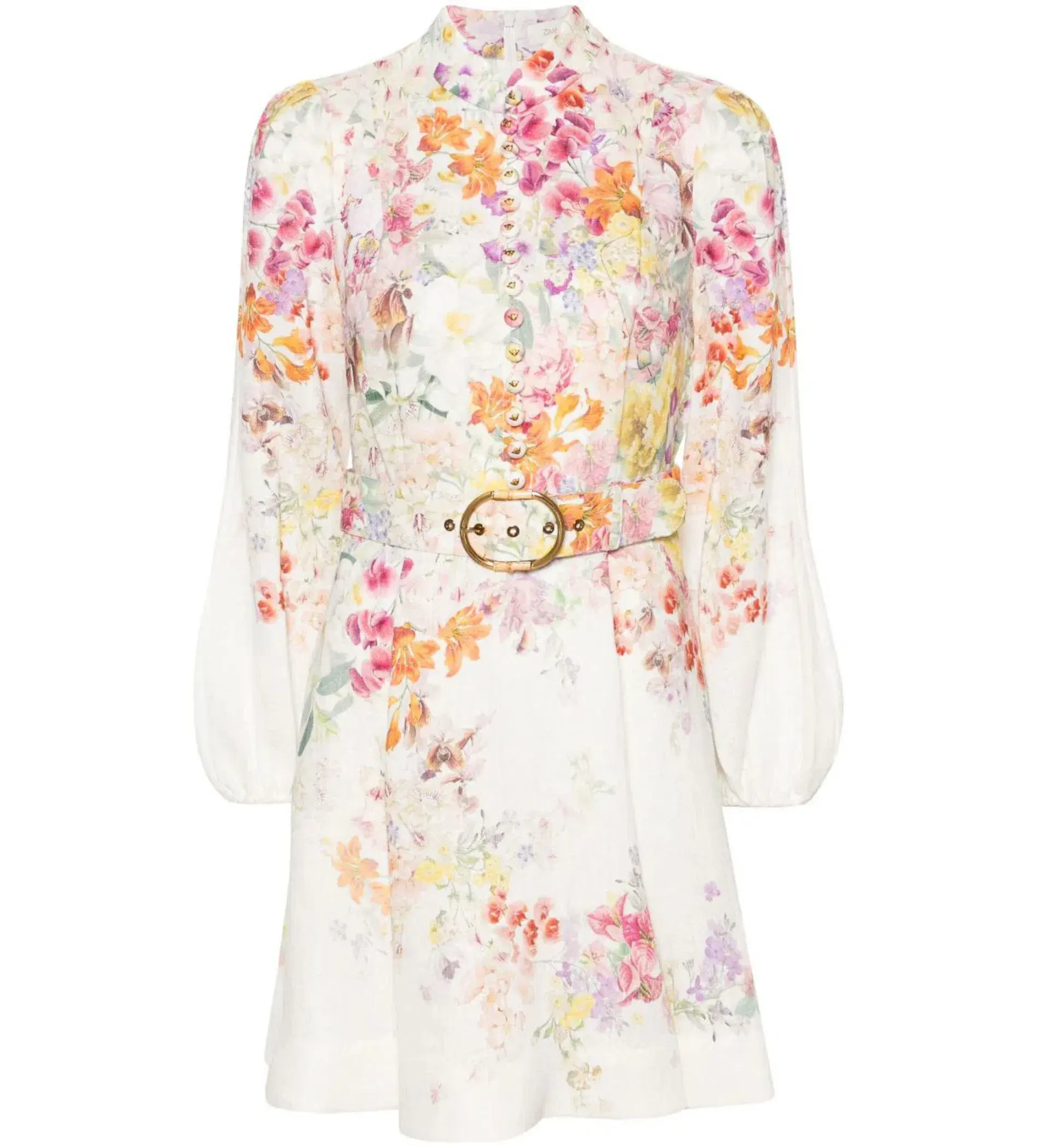 Zimmermann Natura Buttoned Mini Dress in Multi Size 2 / AU 12 - Image 5