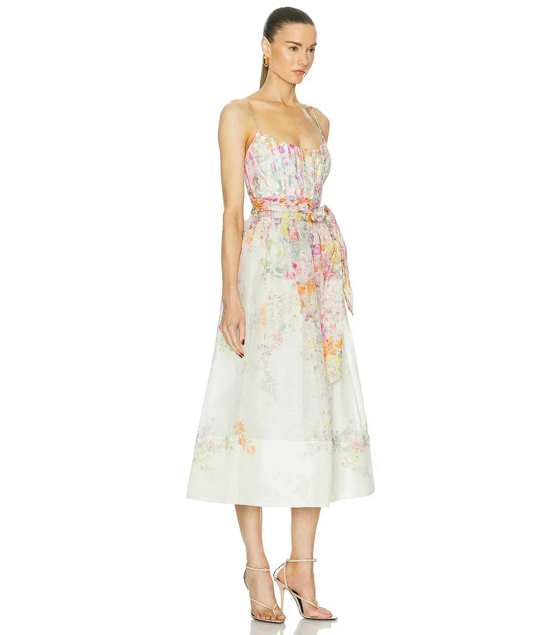 Zimmermann Natura Corset Midi Dress Kaleidoscope Garden Floral Size 3 / AU 14 - Image 2