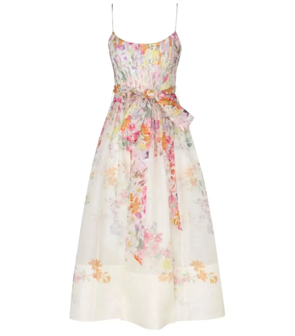 Zimmermann Natura Corset Midi Dress Kaleidoscope Garden Floral Size 3 / AU 14 - Image 4