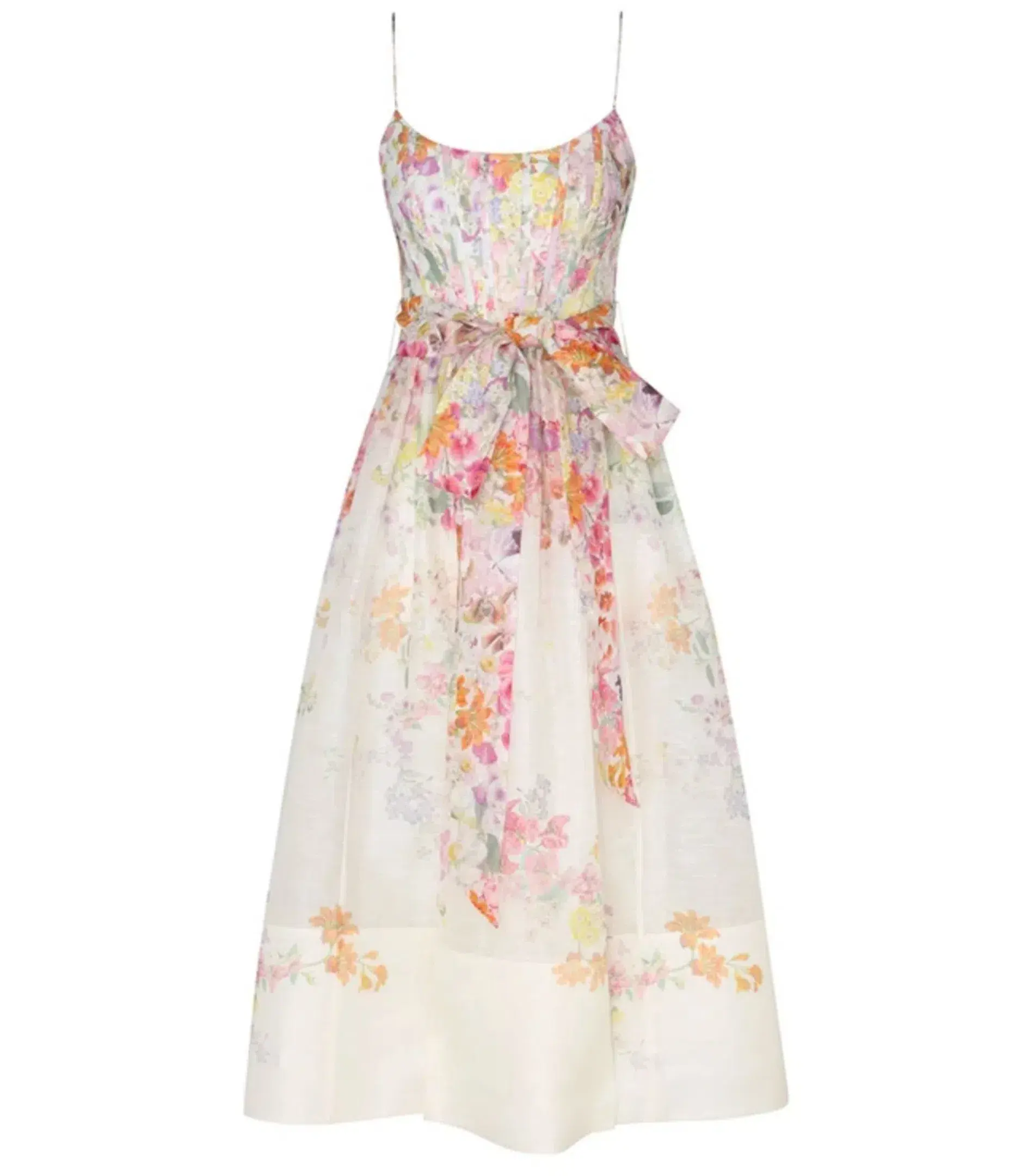 Zimmermann Natura Corset Midi Dress Kaleidoscope Garden Floral Size 3 / AU 14 - Image 4