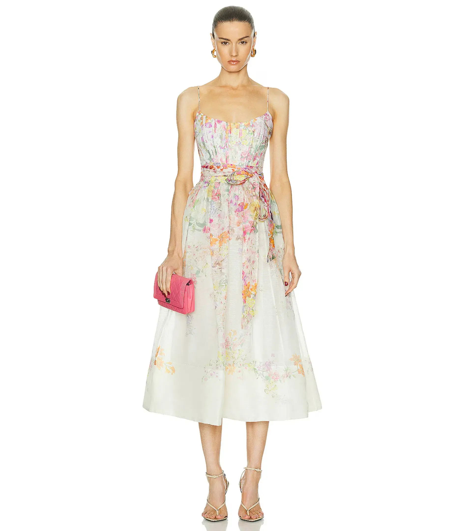 Zimmermann Natura Corset Midi Dress Kaleidoscope Garden Floral Size 3 / AU 14 - Image 1