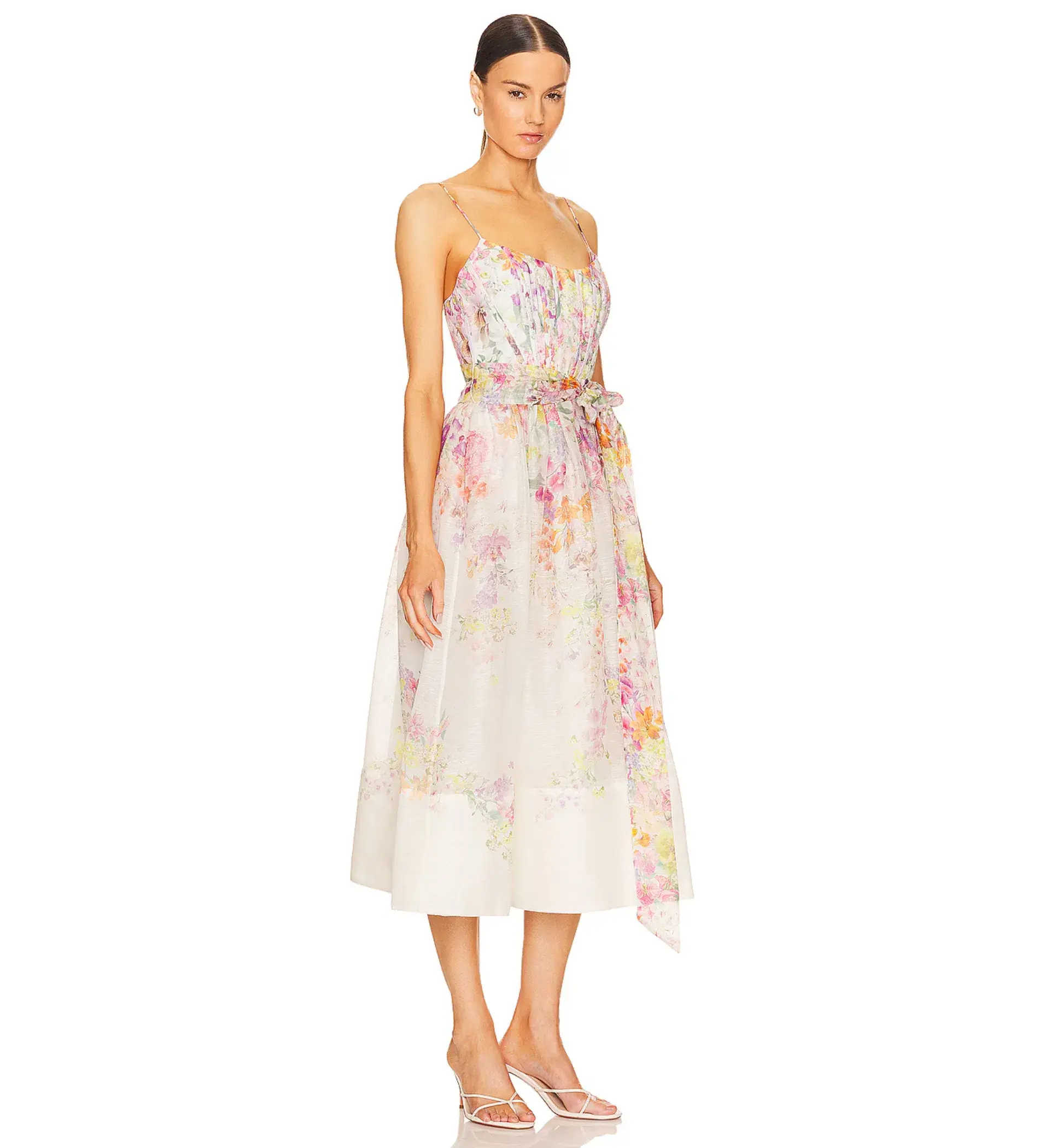 Zimmermann Natura Midi Corset Dress in Kaleidoscope Garden Floral Size 3 / AU 12 - Image 2