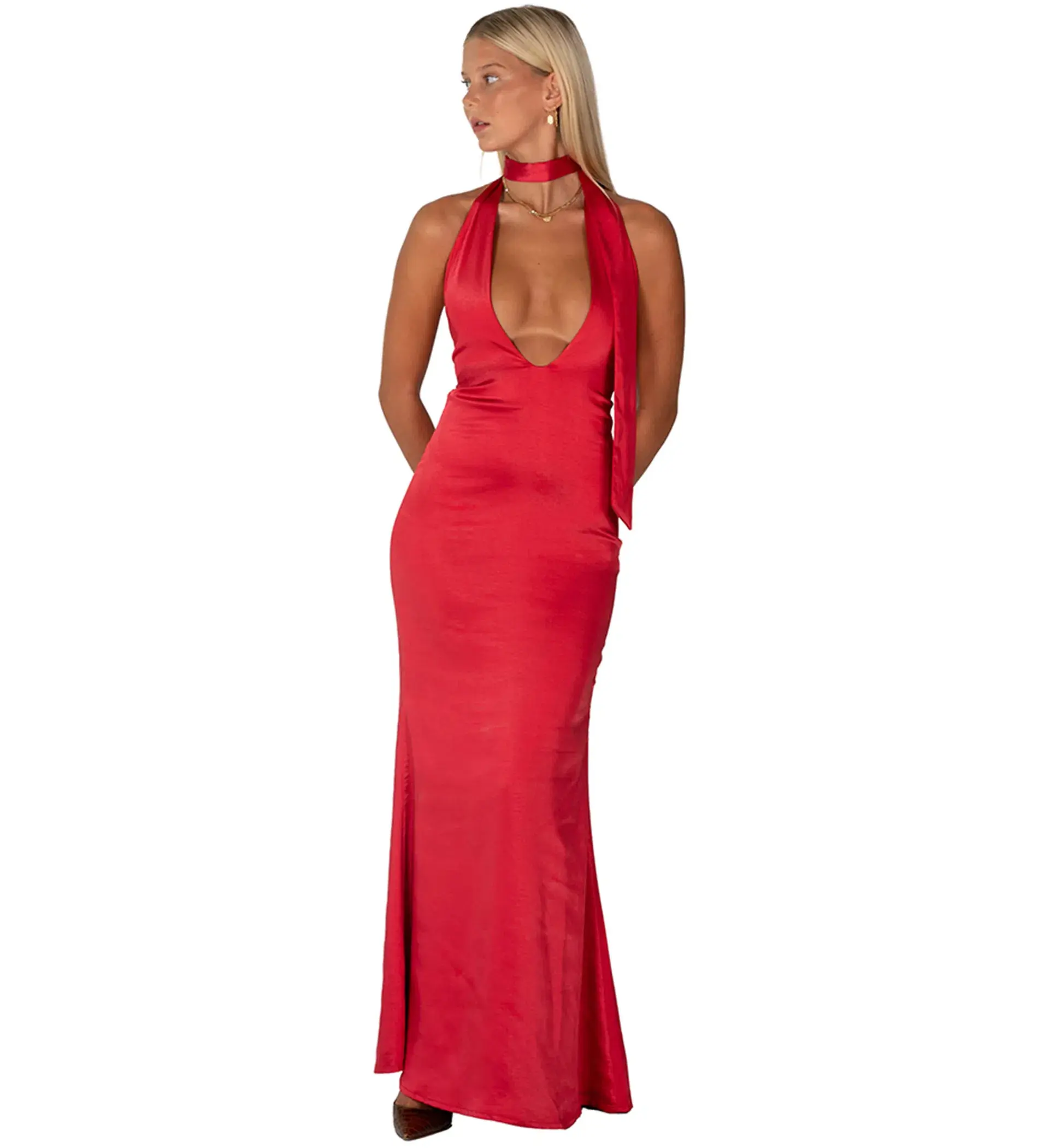I am Delilah Margot Maxi Dress Cherry Size 10 - Image 2