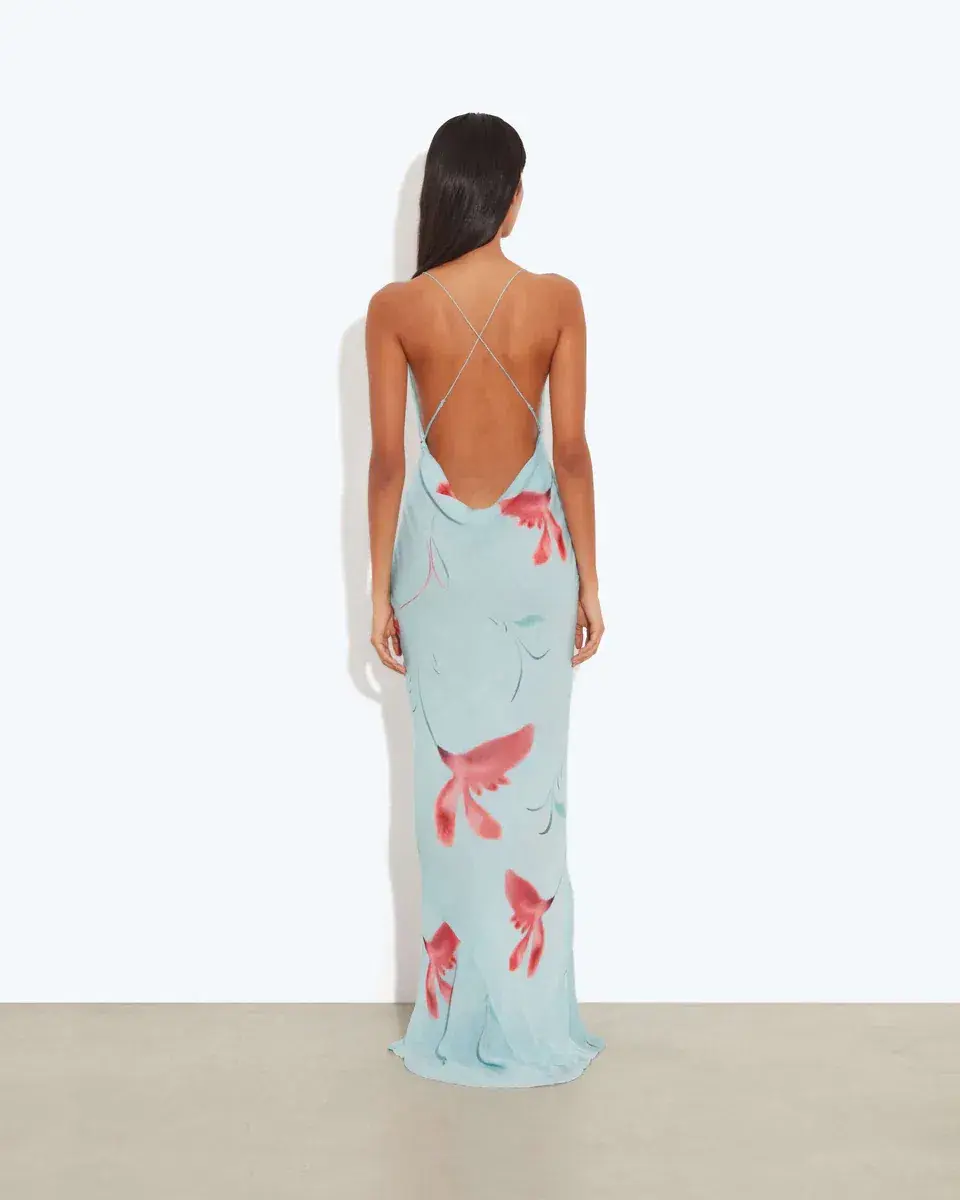 Rat & Boa Vincenza Floral Maxi Dress in Blue Size S/ AU 8 - Image 2