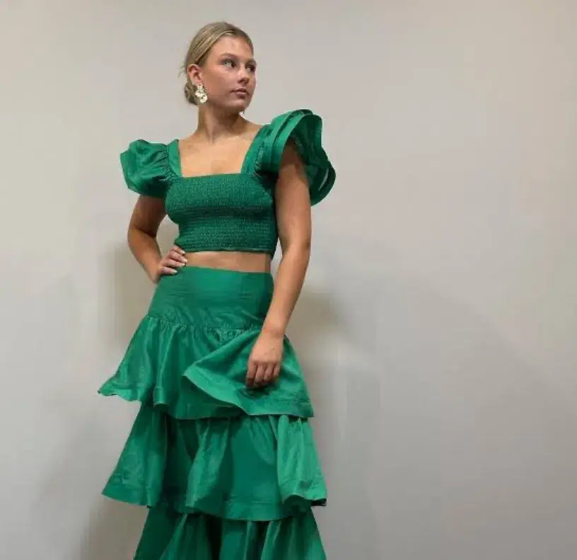 Elliatt Top and Skirt Set Green Size XS / AU 6 - Image 3