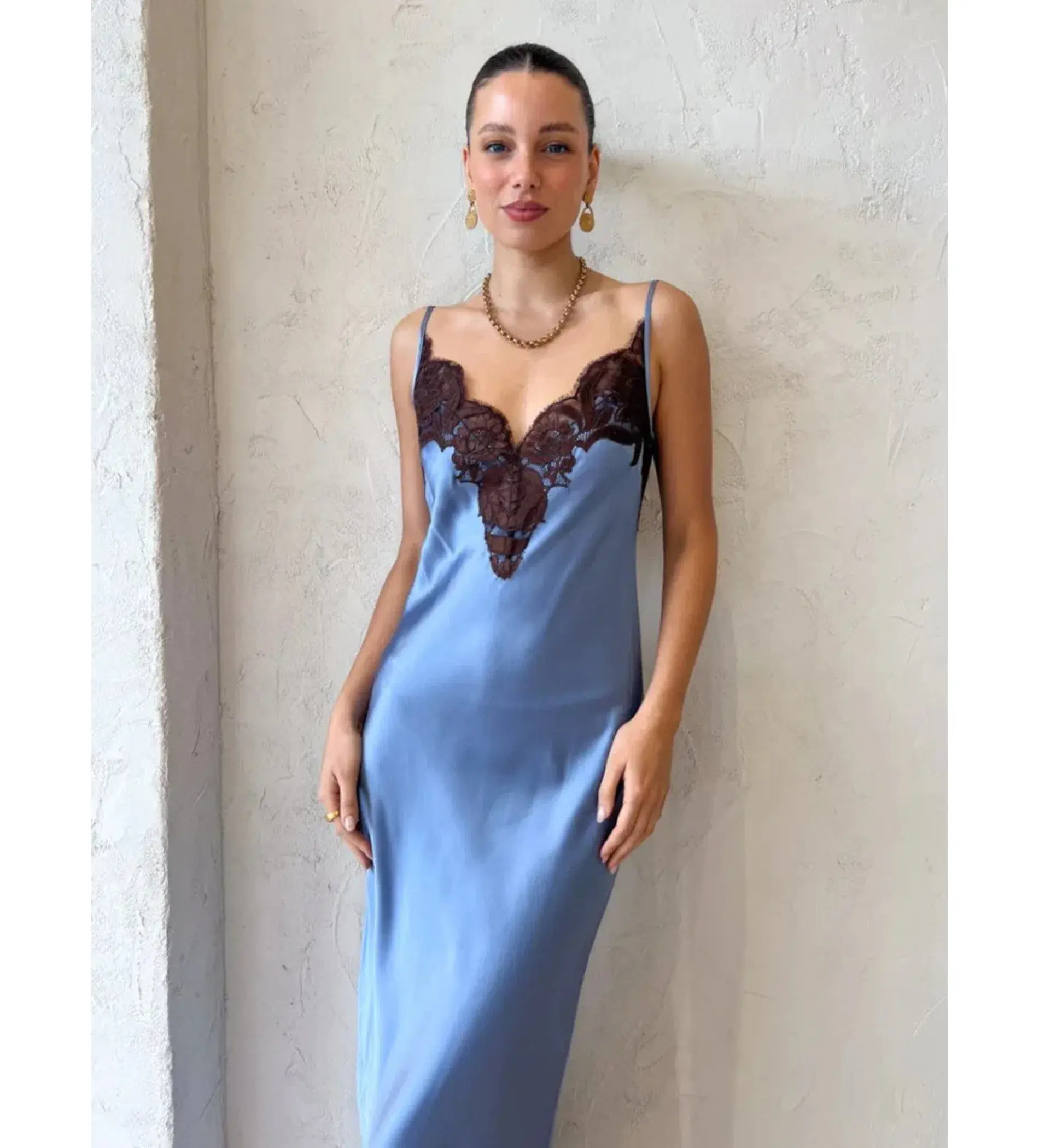 Sir the Label Danseurs Lace Slip Maxi Dress Bleue Size 0 AU 6 - Image 4