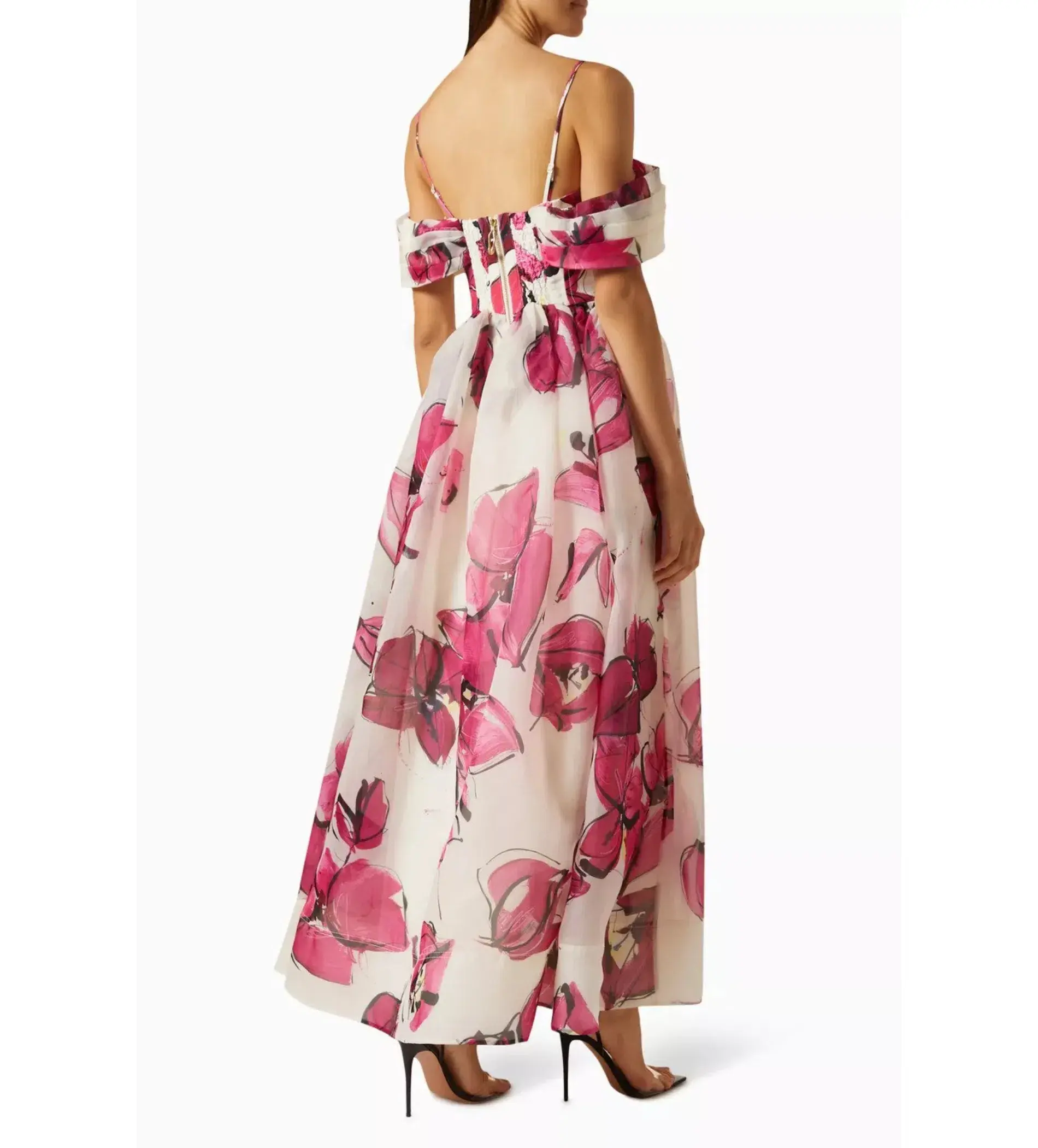 Aje Cordelia Corseted Maxi Dress Falling Florals Size 6 - Image 5